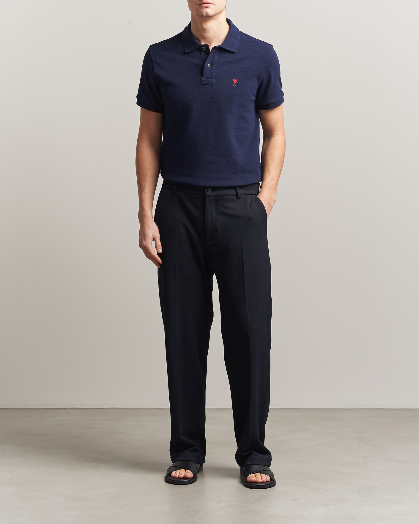 Herre | Polotrøjer | AMI | Heart Logo Polo Navy