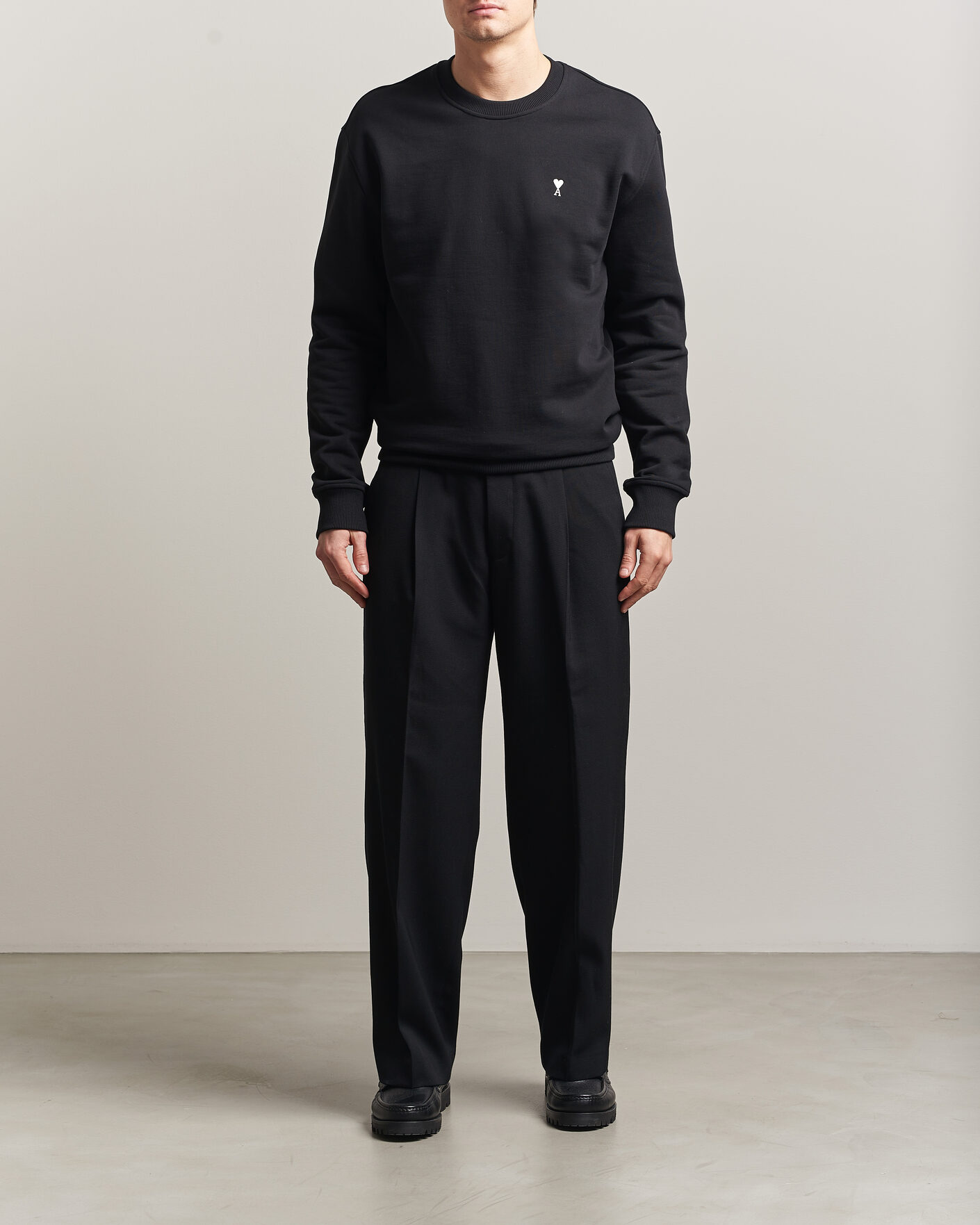 Herre | Trøjer | AMI | Contrast Heart Logo Sweatshirt Black