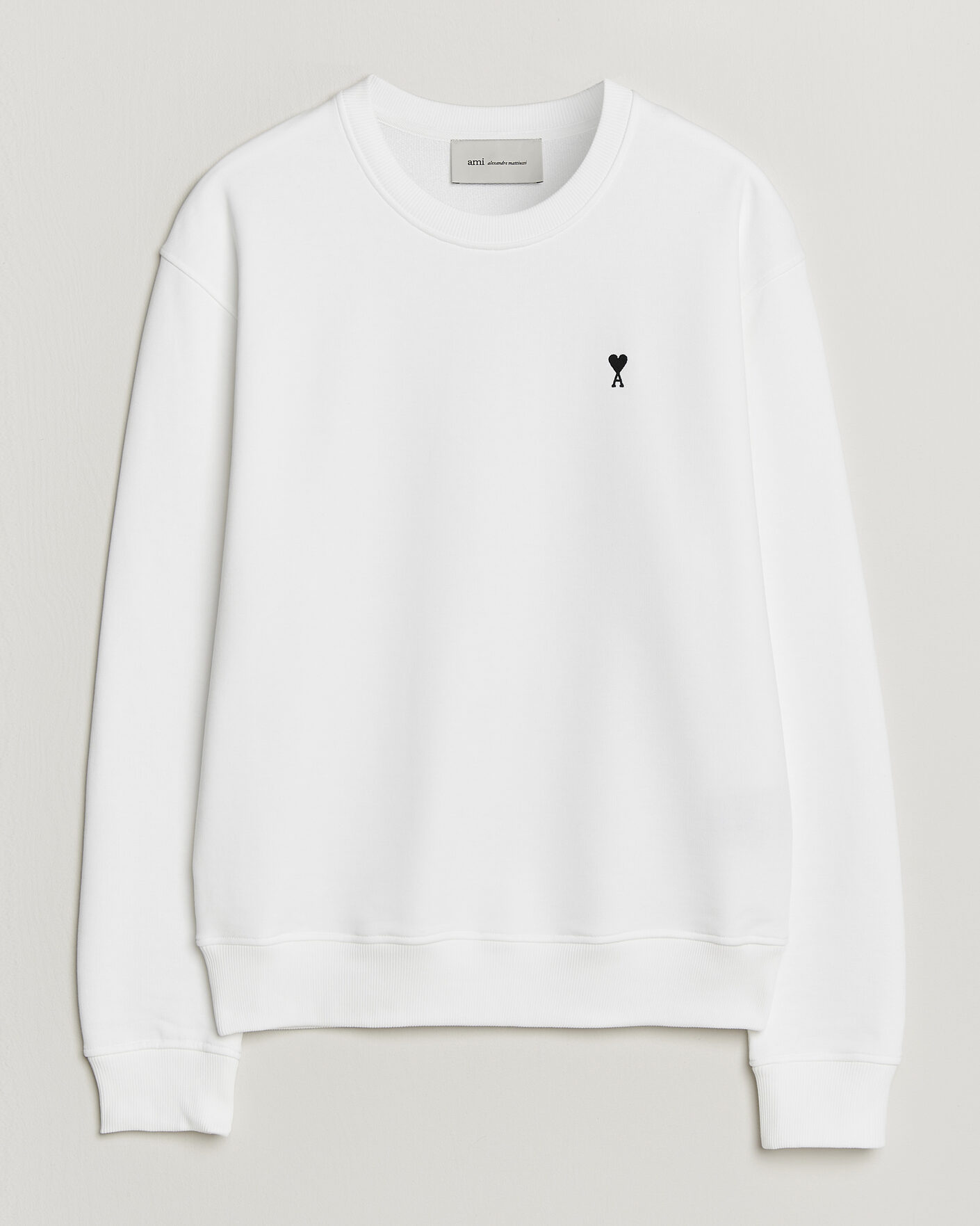 Herre | Trøjer | AMI | Contrast Heart Logo Sweatshirt White