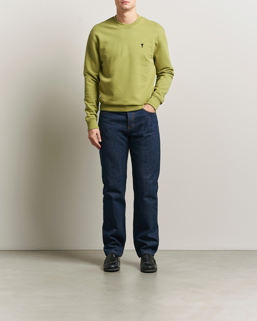Herre | Trøjer | AMI | Contrast Heart Logo Sweatshirt Matcha