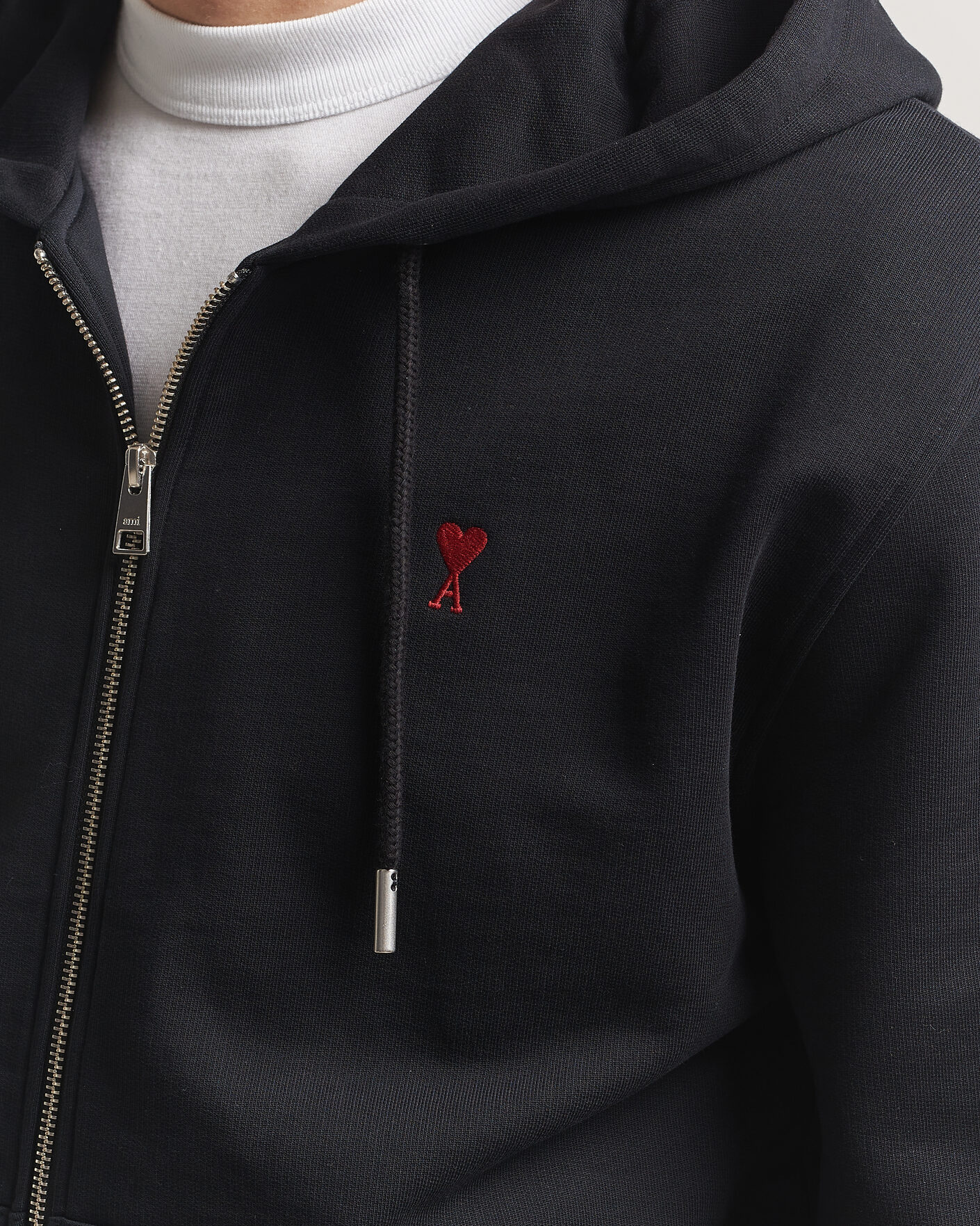 Herre | Trøjer | AMI | Heart Logo Full Zip Hoodie Black