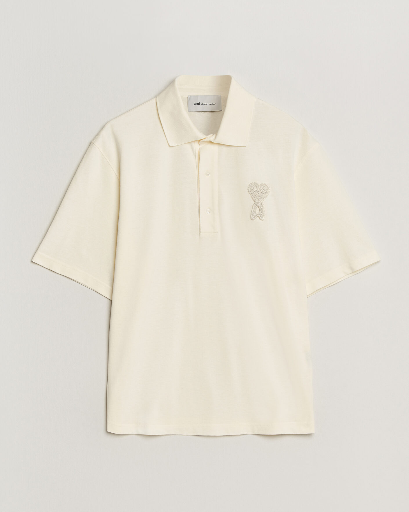 Herre | Polotrøjer | AMI | Knitted Heart Logo Polo Creme