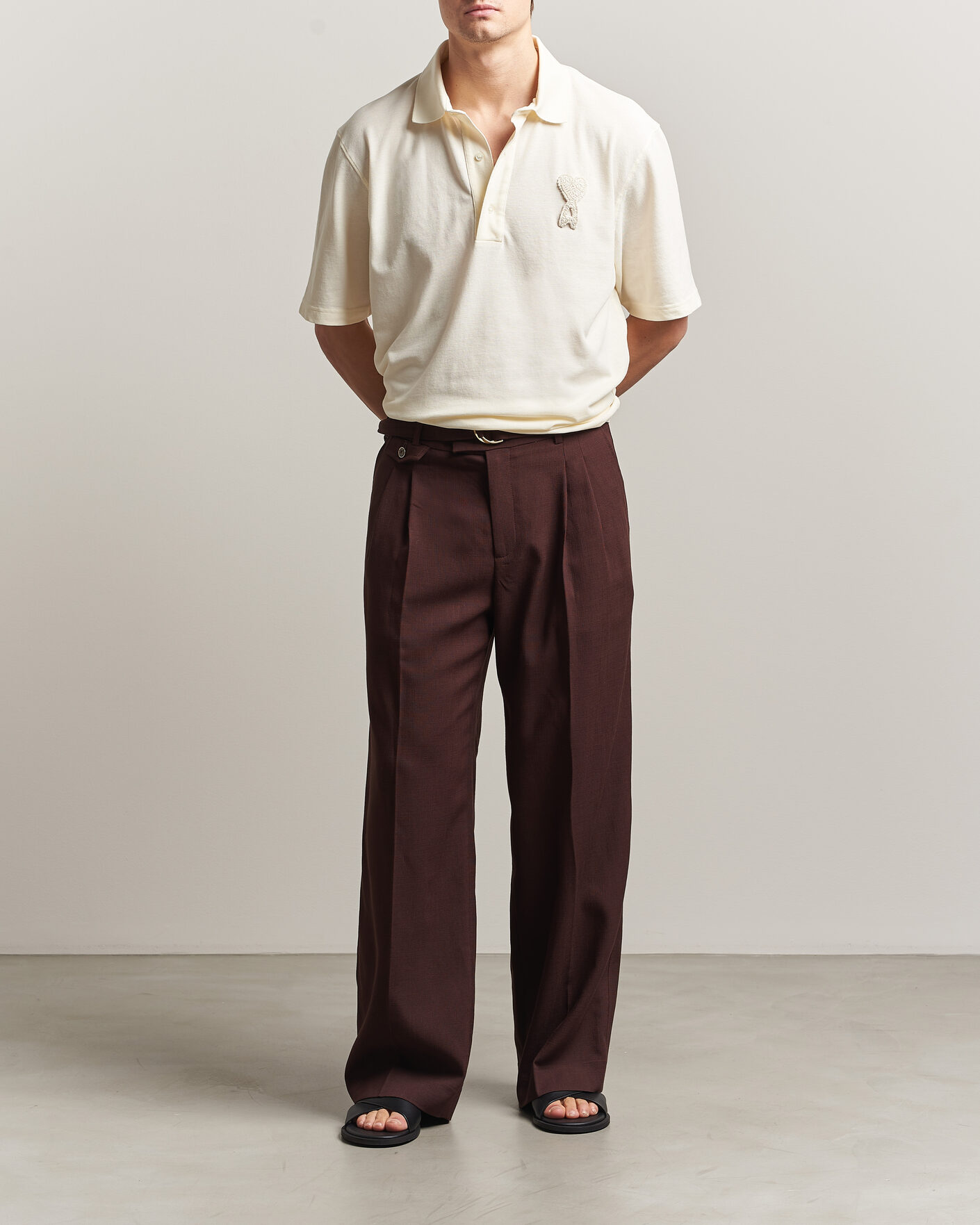 Herre | Polotrøjer | AMI | Knitted Heart Logo Polo Creme