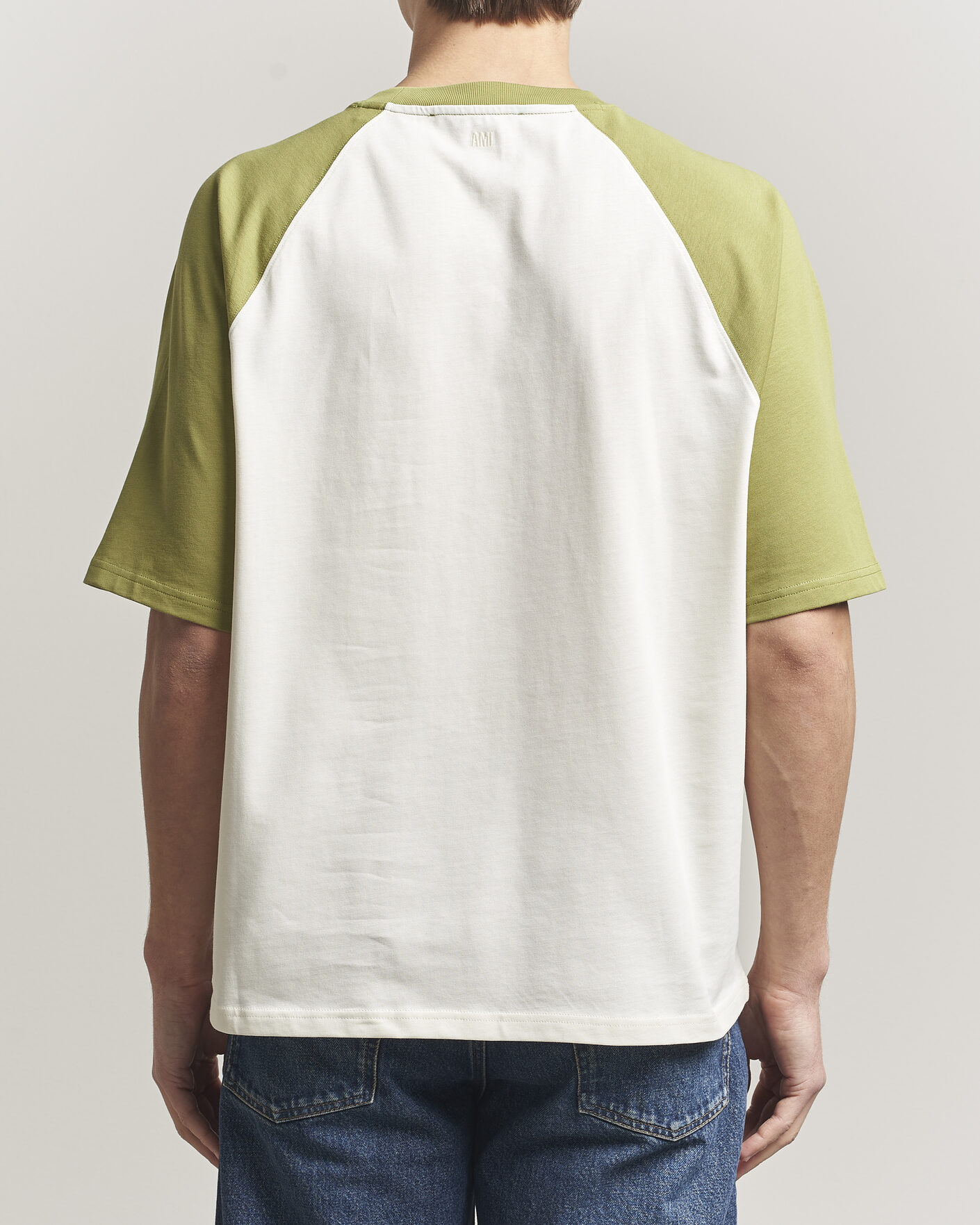 Herre | T-Shirts | AMI | Knitted Heart Logo T-Shirt Creme/Matcha