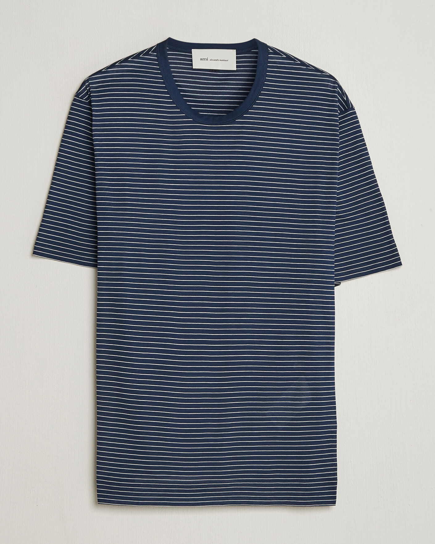 Herre | T-Shirts | AMI | Striped T-Shirt Navy/White