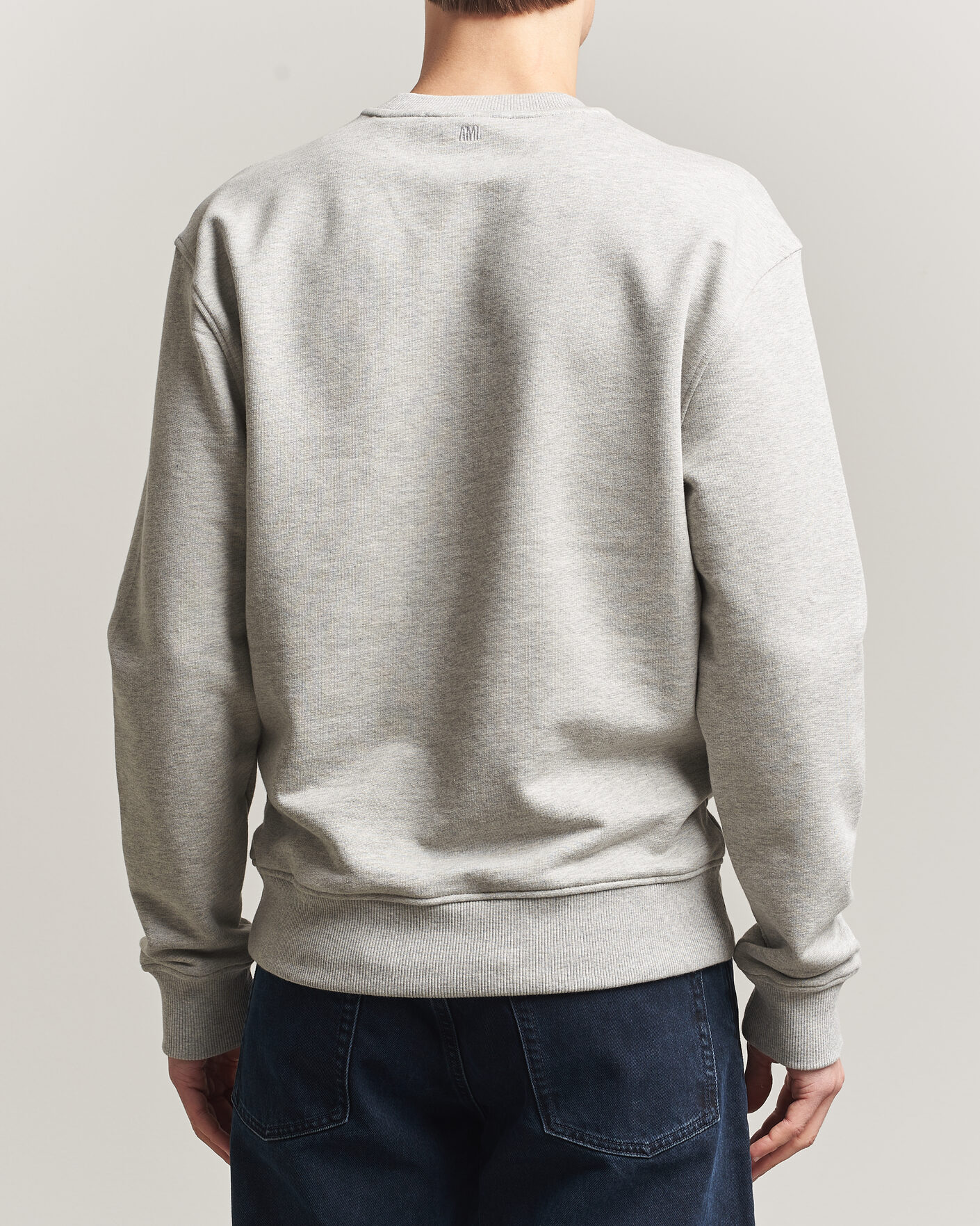 Herre | Trøjer | AMI | Knitted Heart Logo Sweatshirt Grey Melange