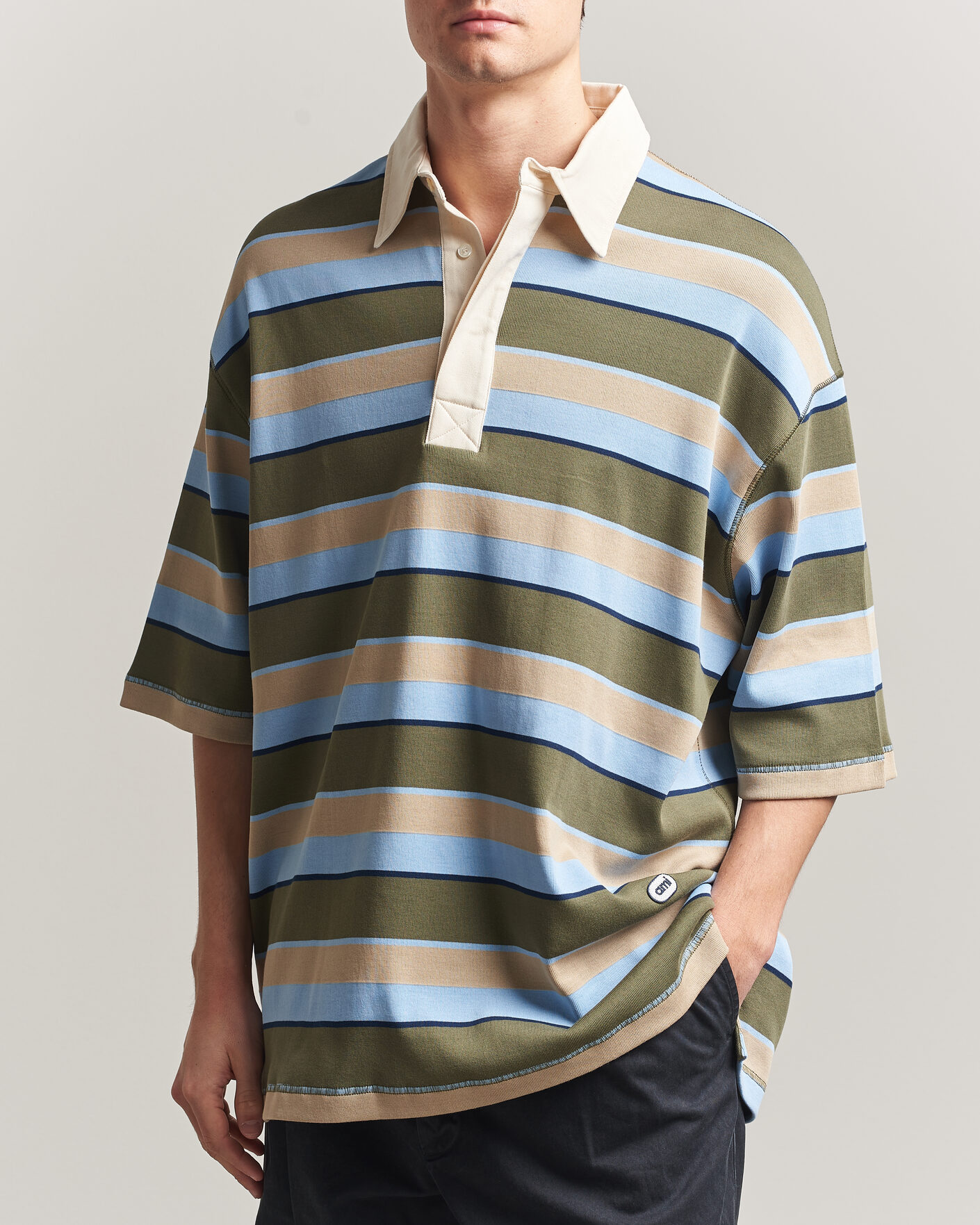 Herre | Polotrøjer | AMI | Oversize Fit Striped Polo Multi