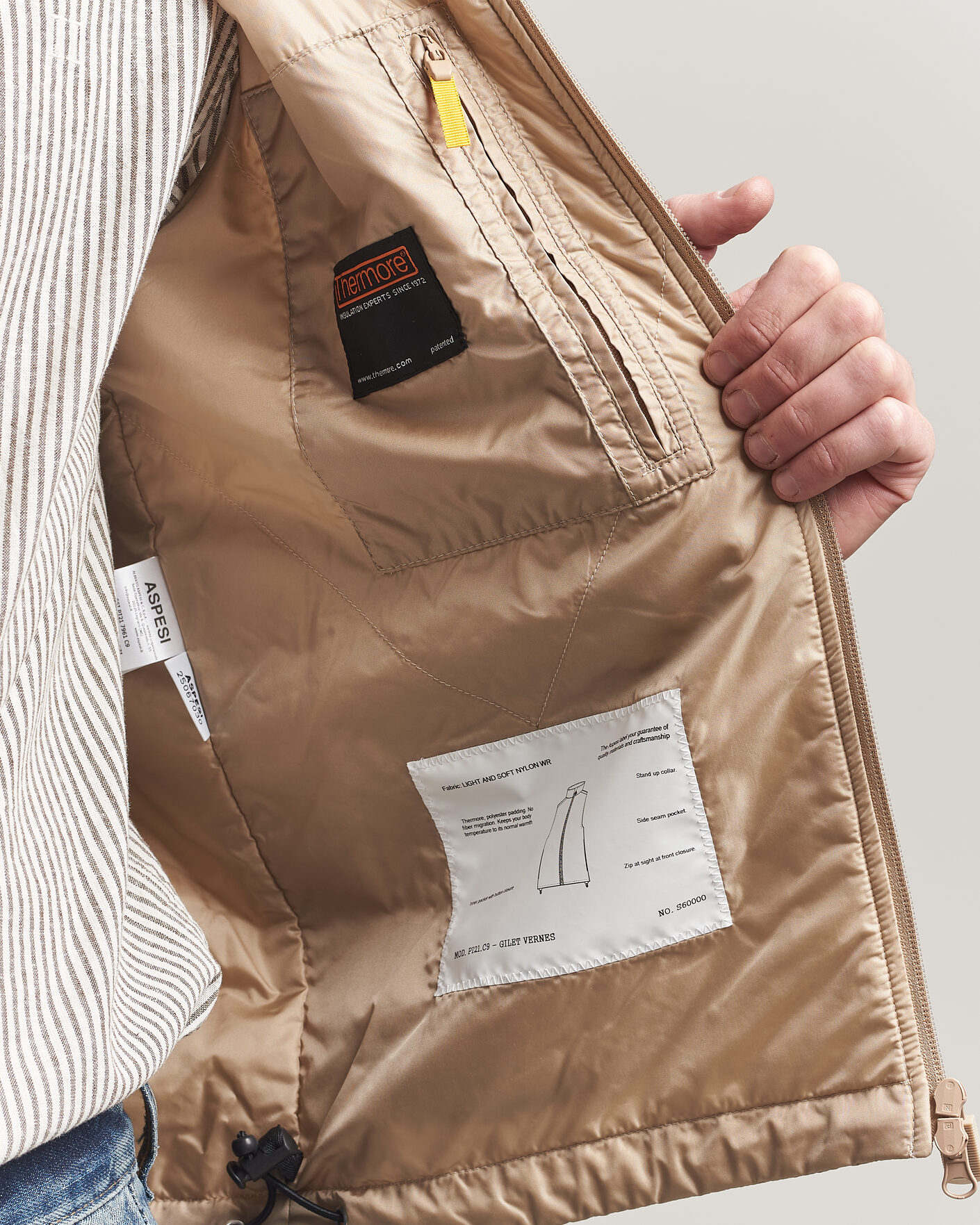 Herre | Veste | Aspesi | Vernes Nylon Gilet Beige