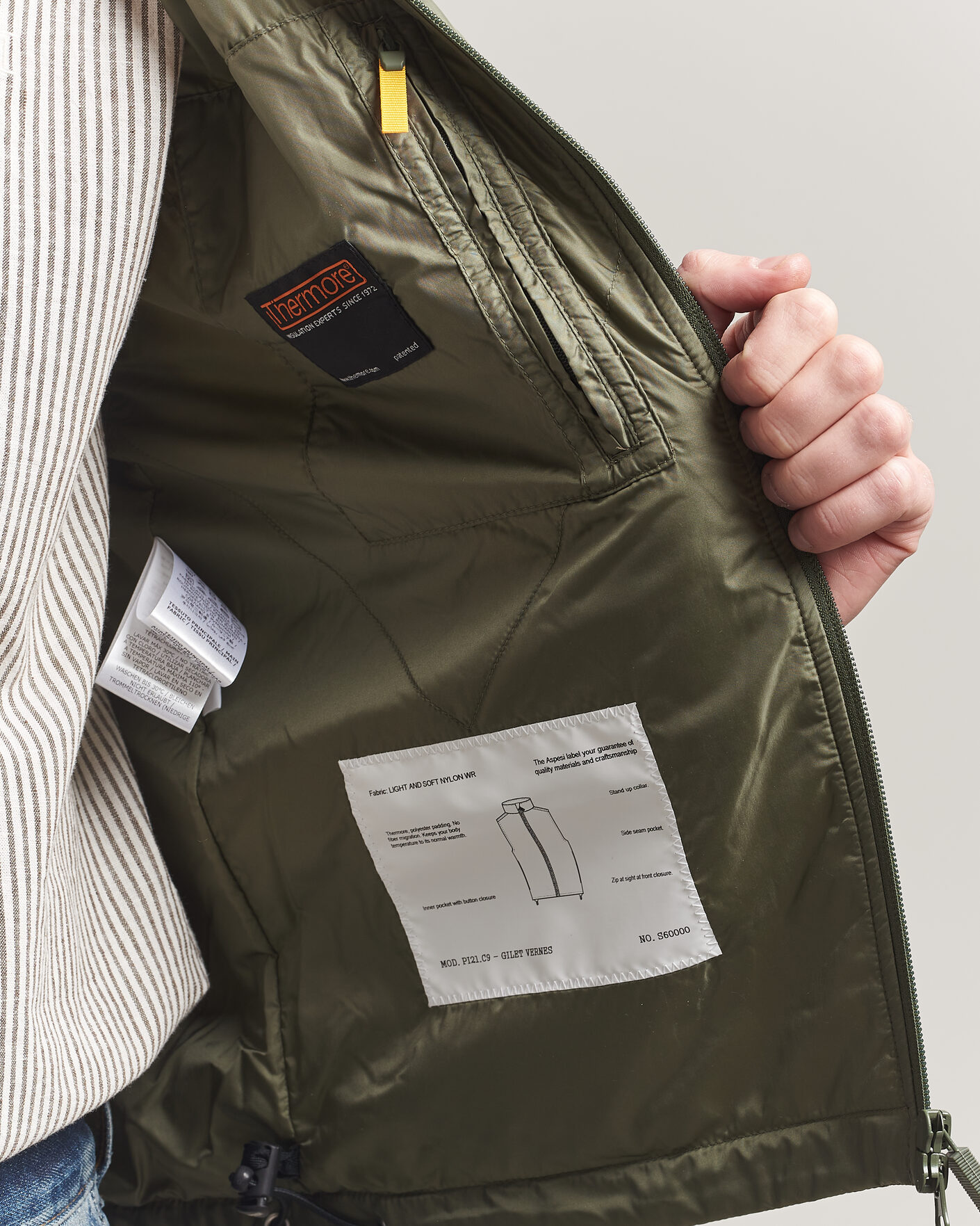 Herre | Veste | Aspesi | Vernes Nylon Gilet Olive
