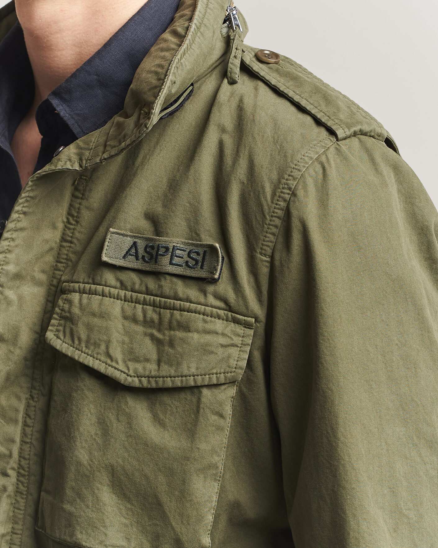 Herre | Jakker | Aspesi | Washed Cotton Field Jacket Military