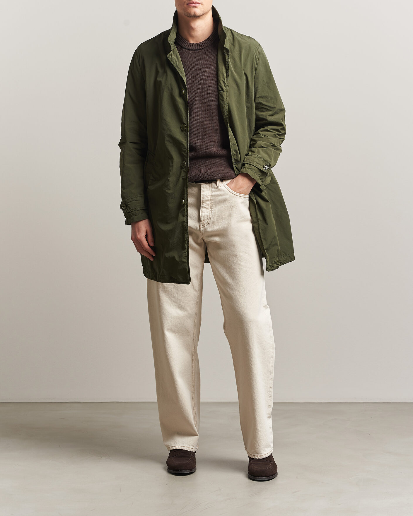 Herre | Jakker | Aspesi | Garment Dyed Lemon Coat Military