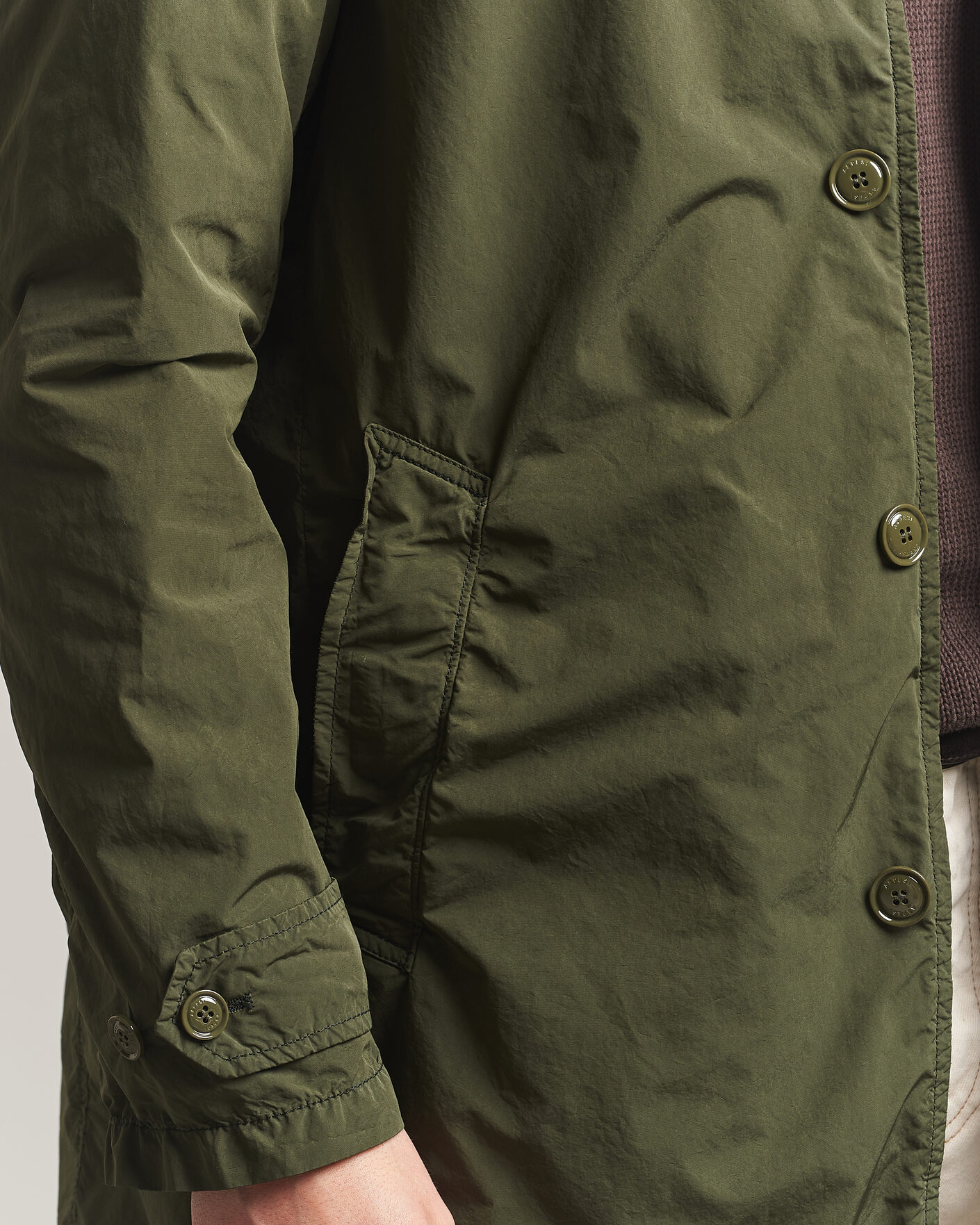 Herre | Jakker | Aspesi | Garment Dyed Lemon Coat Military
