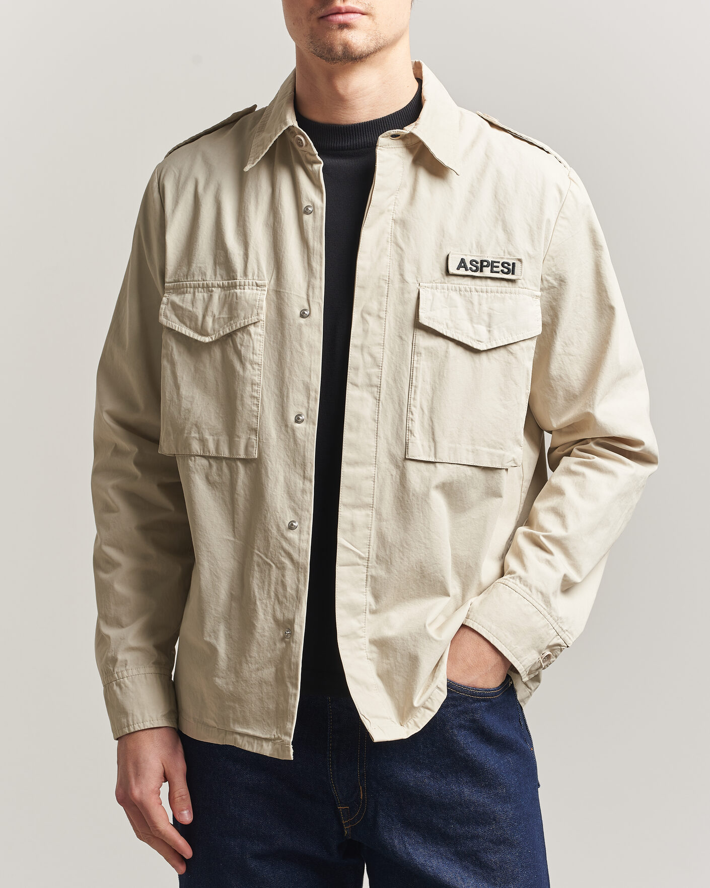 Herre | Jakker | Aspesi | Cotton Field Shirt Sand