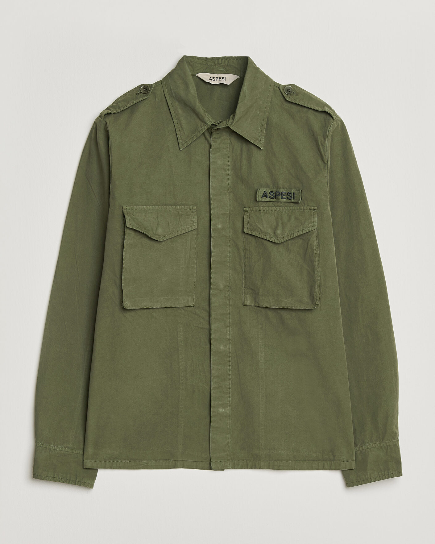 Herre | Jakker | Aspesi | Cotton Field Shirt Olive