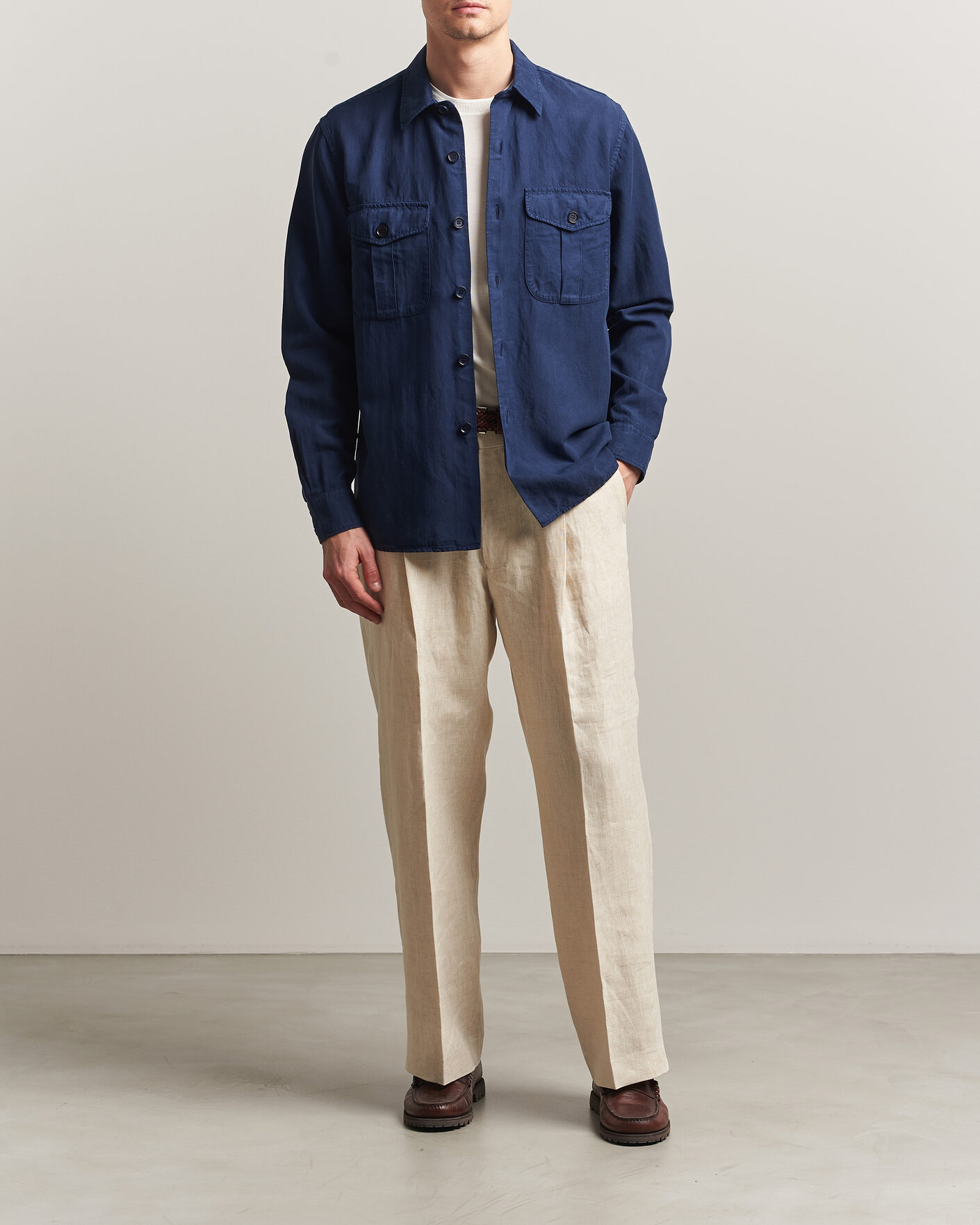 Herre | Skjorter | Aspesi | Double Pocket Overshirt Navy