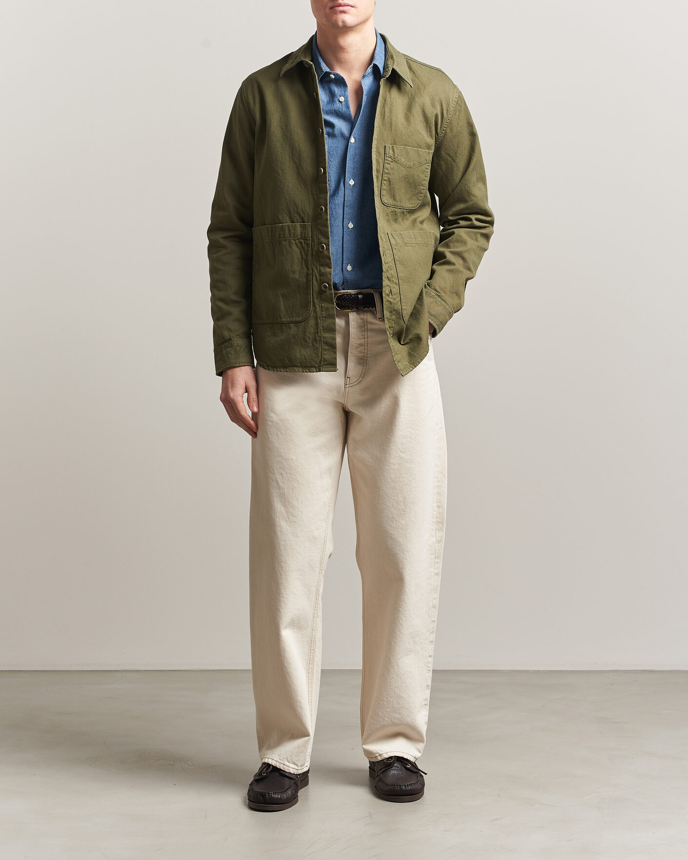 Herre | Jakker | Aspesi | Garment Dyed Utility Shirt Military