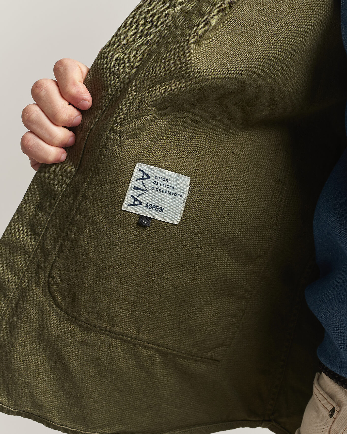 Herre | Jakker | Aspesi | Garment Dyed Utility Shirt Military
