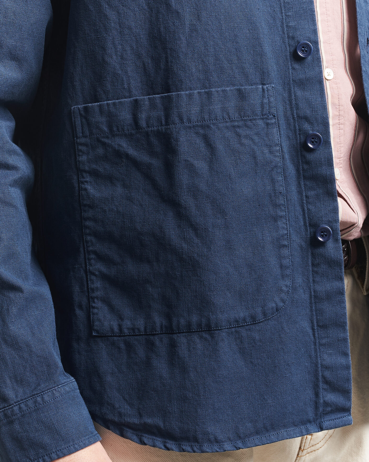 Herre | Jakker | Aspesi | Garment Dyed Utility Shirt Dark Blue