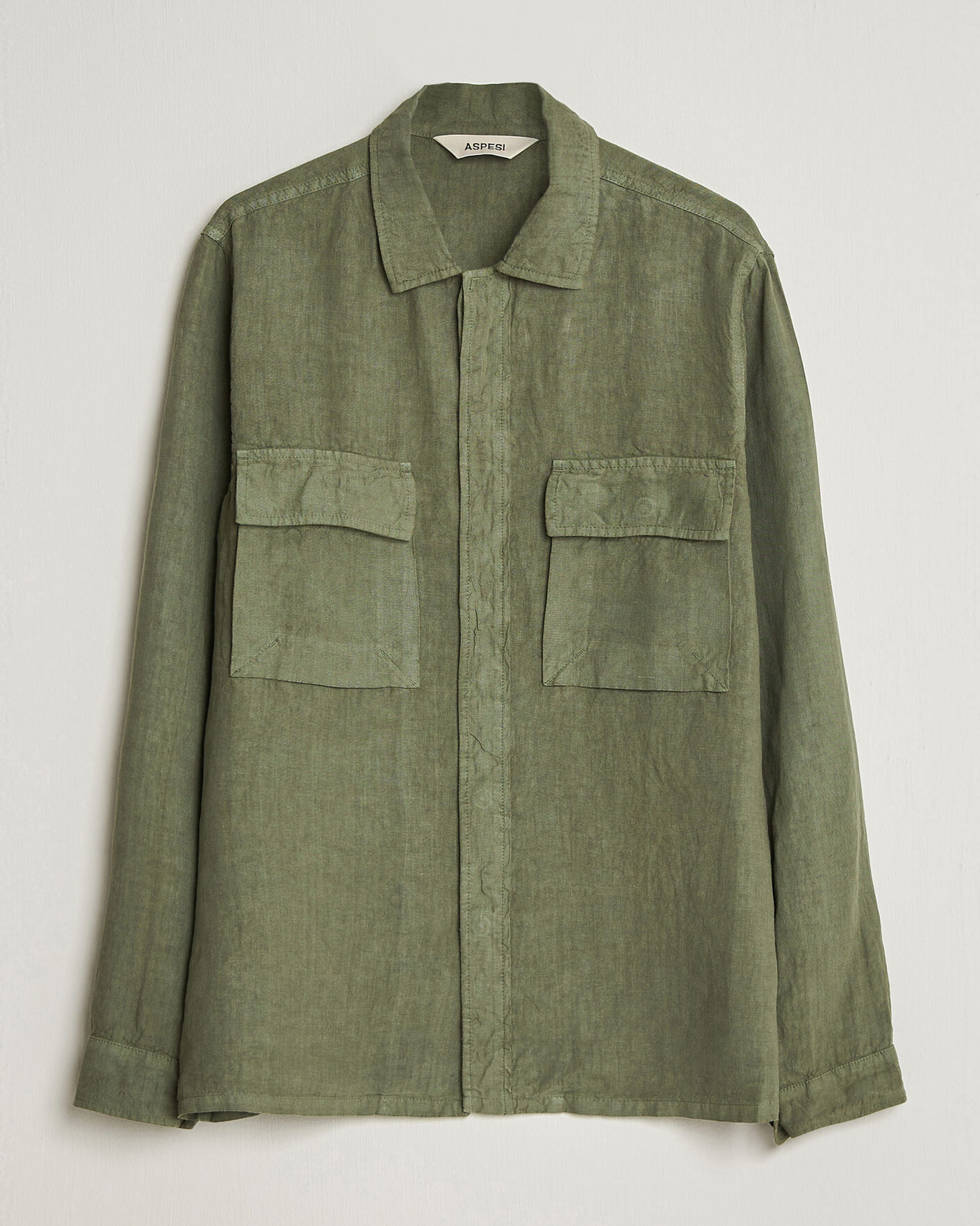 Herre | Jakker | Aspesi | Linen Overshirt Military