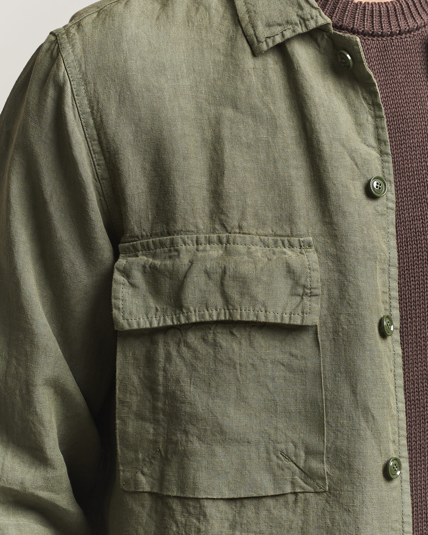 Herre | Jakker | Aspesi | Linen Overshirt Military