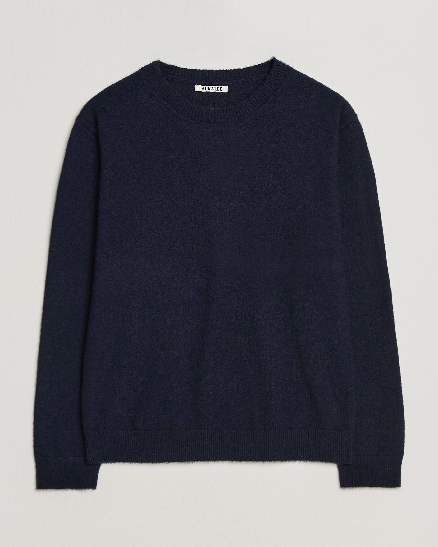 Herre | Trøjer | Auralee | Brushed Cashmere/Cotton Crew Neck Navy
