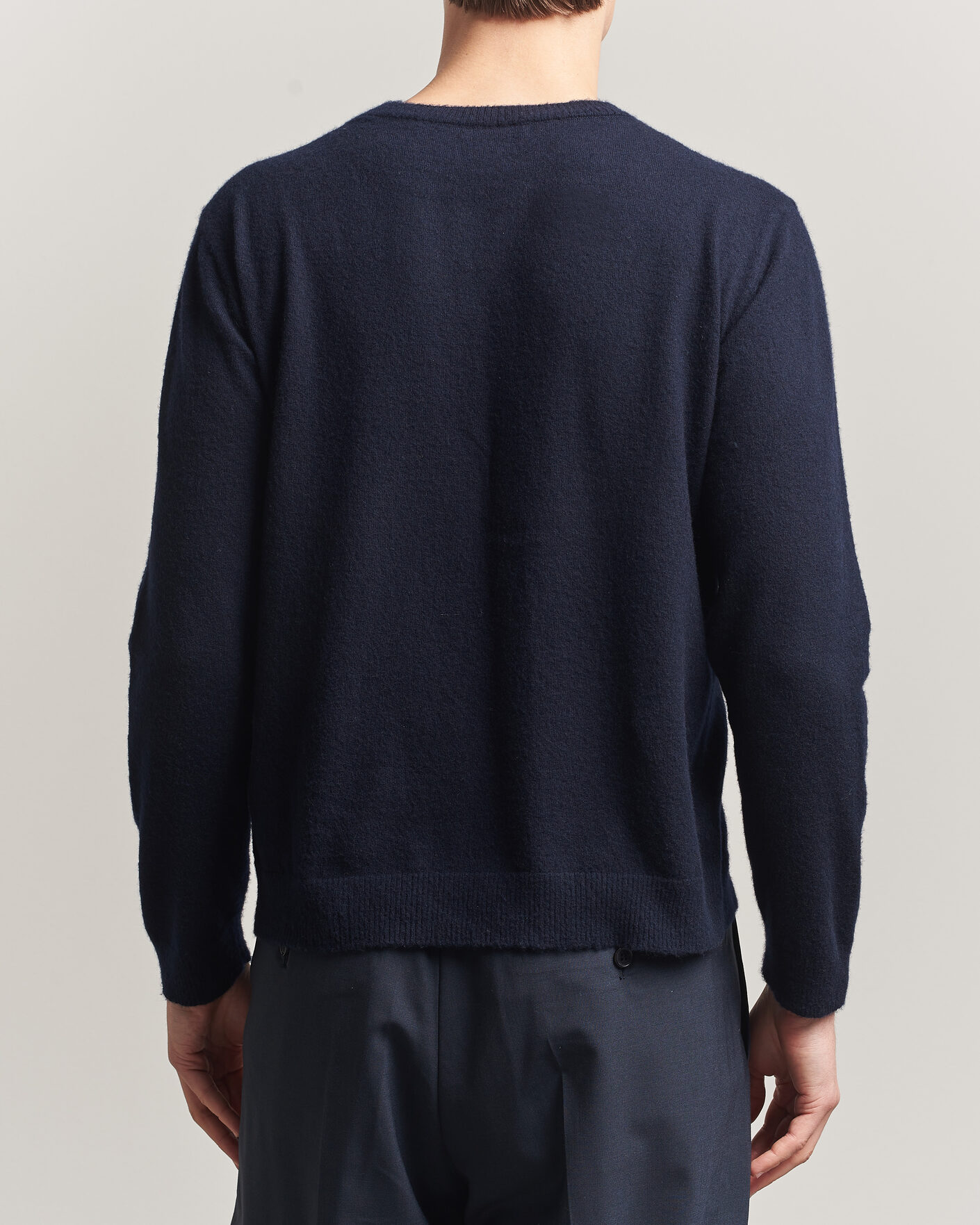 Herre | Trøjer | Auralee | Brushed Cashmere/Cotton Crew Neck Navy