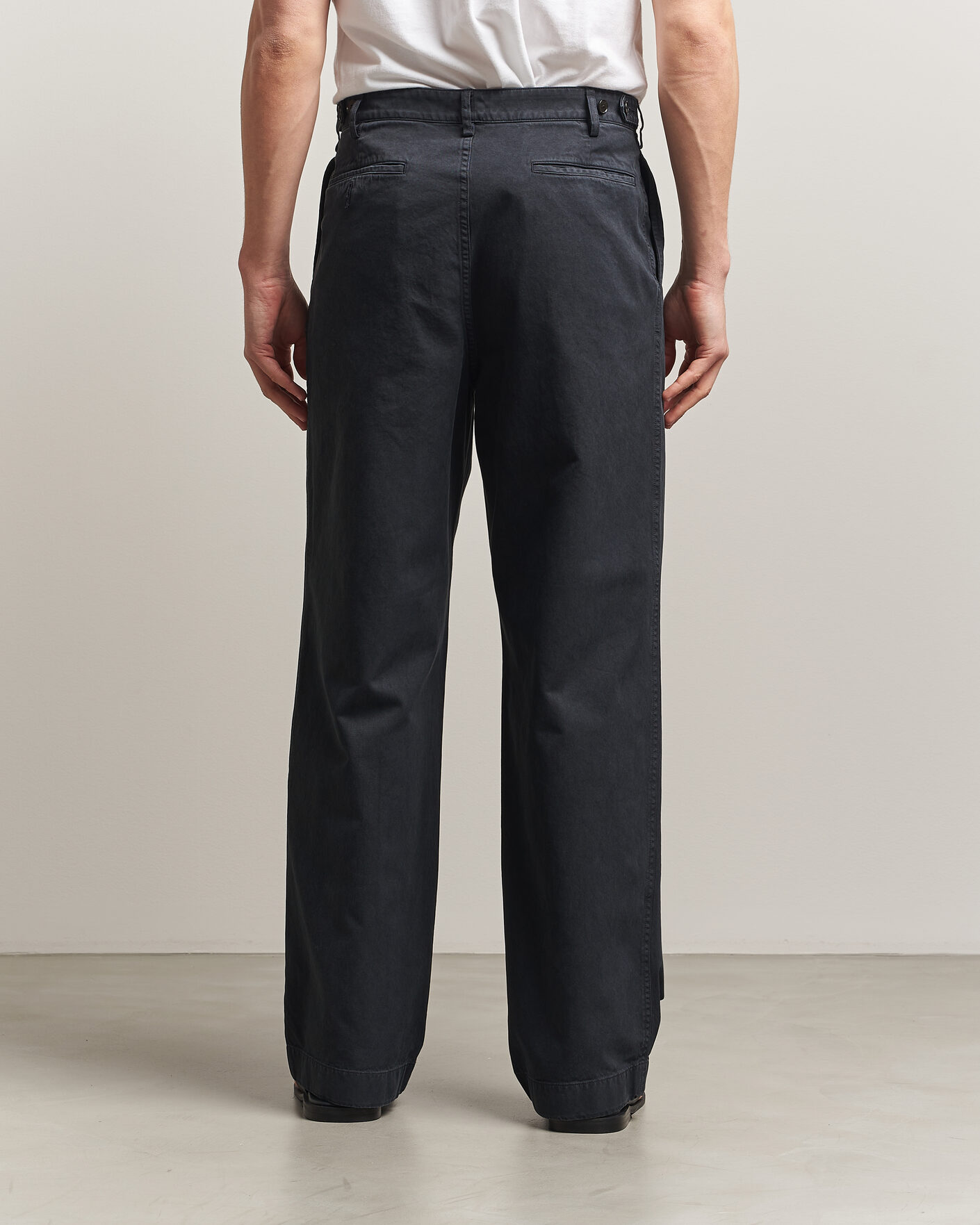 Herre | Bukser | Auralee | Garment Dyed Finx Chinos Black