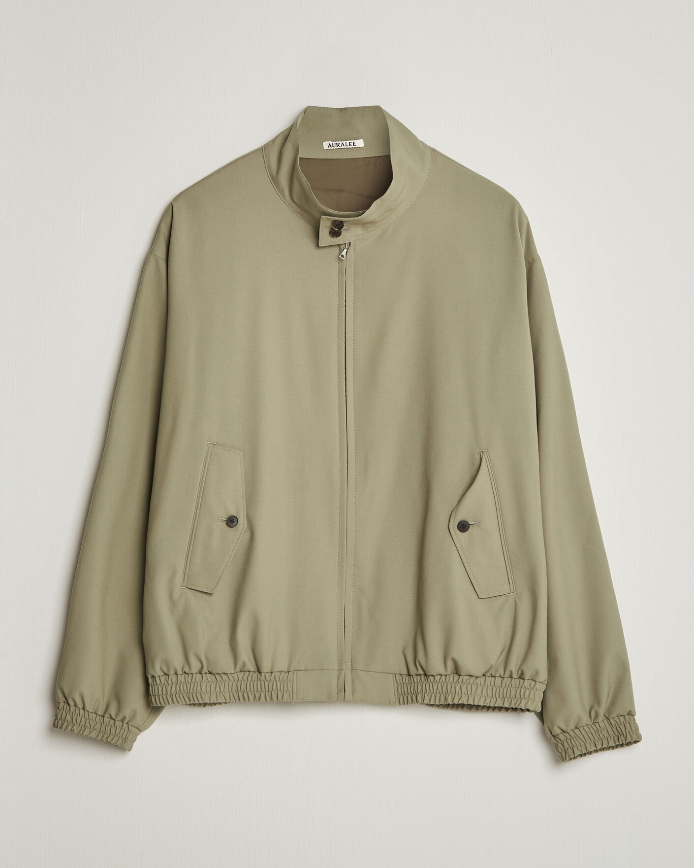 Herre | Jakker | Auralee | Wool Zip Bomber Jacket Light Khaki