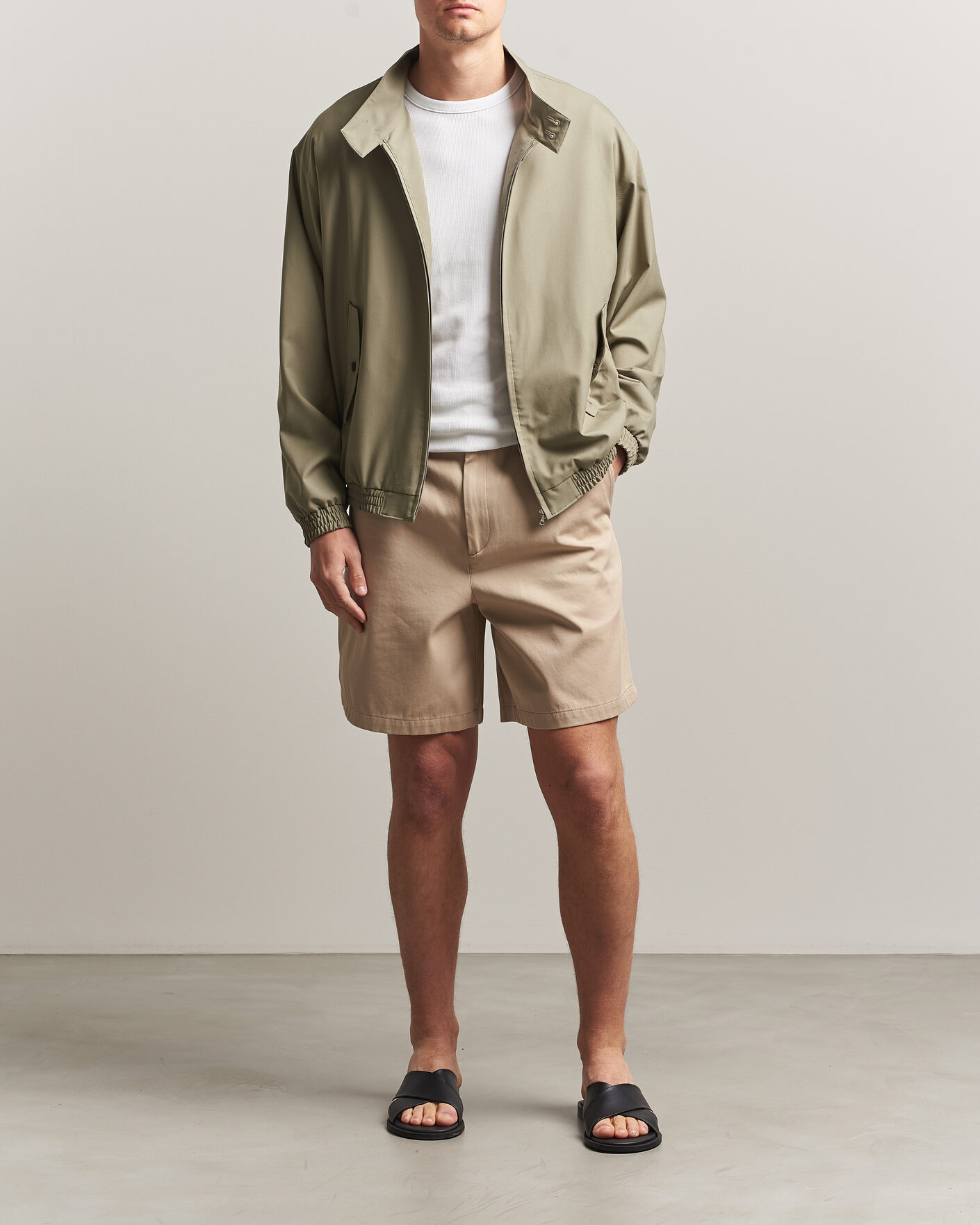 Herre | Jakker | Auralee | Wool Zip Bomber Jacket Light Khaki