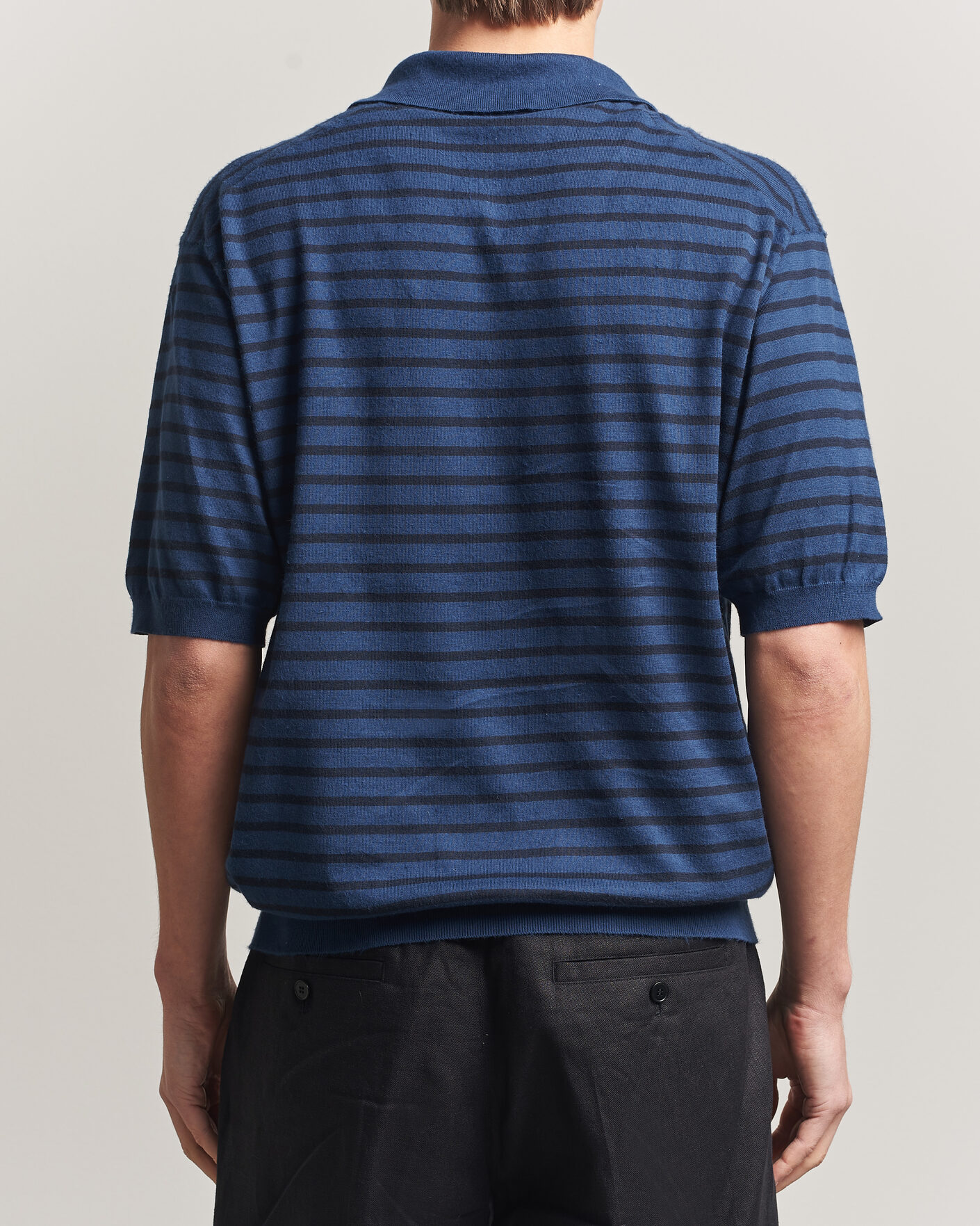 Herre | Polotrøjer | Auralee | Cotton Knit Skipper Polo Navy Stripe