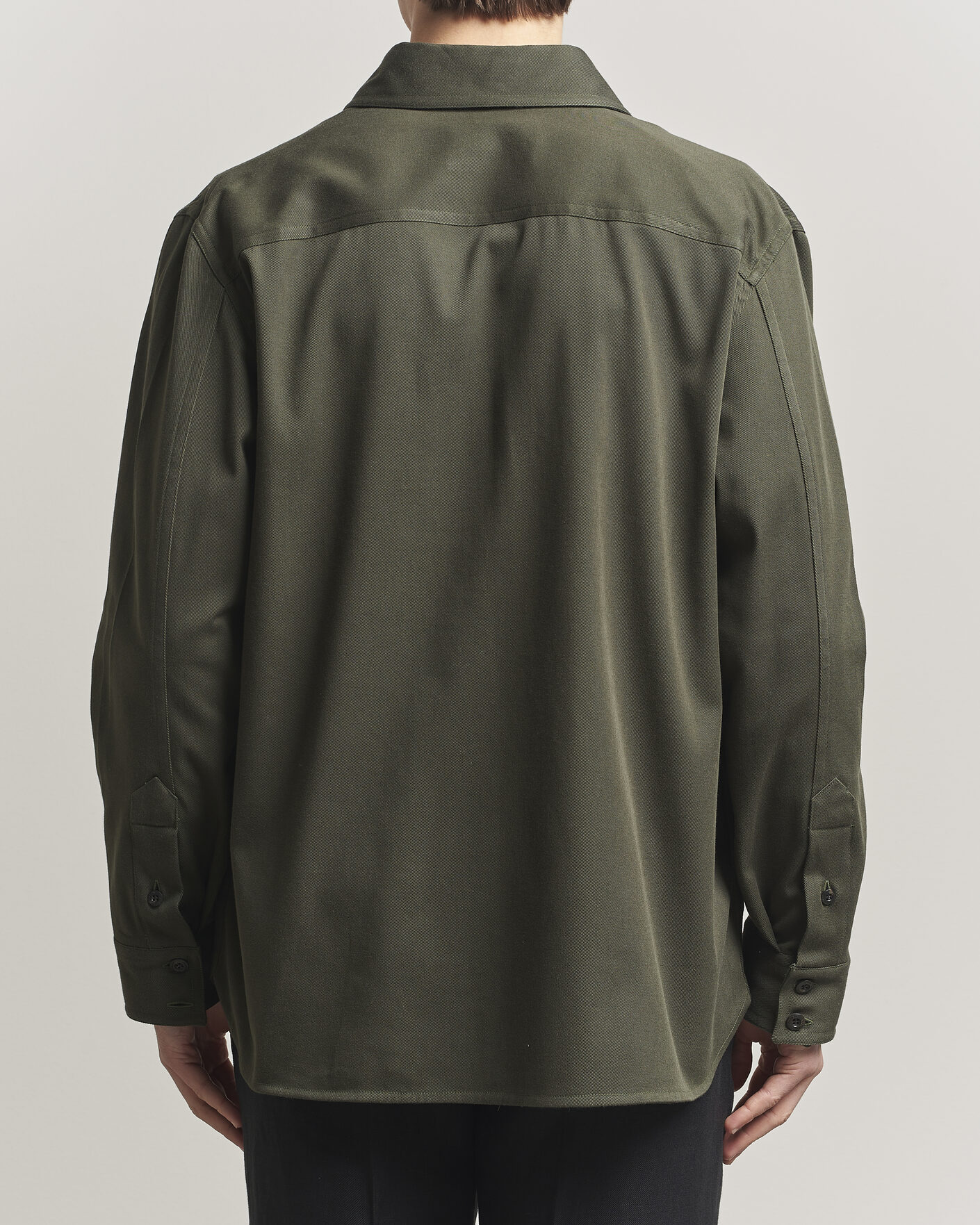 Herre | Skjorter | Caruso | Twill Cotton Overshirt Dark Green