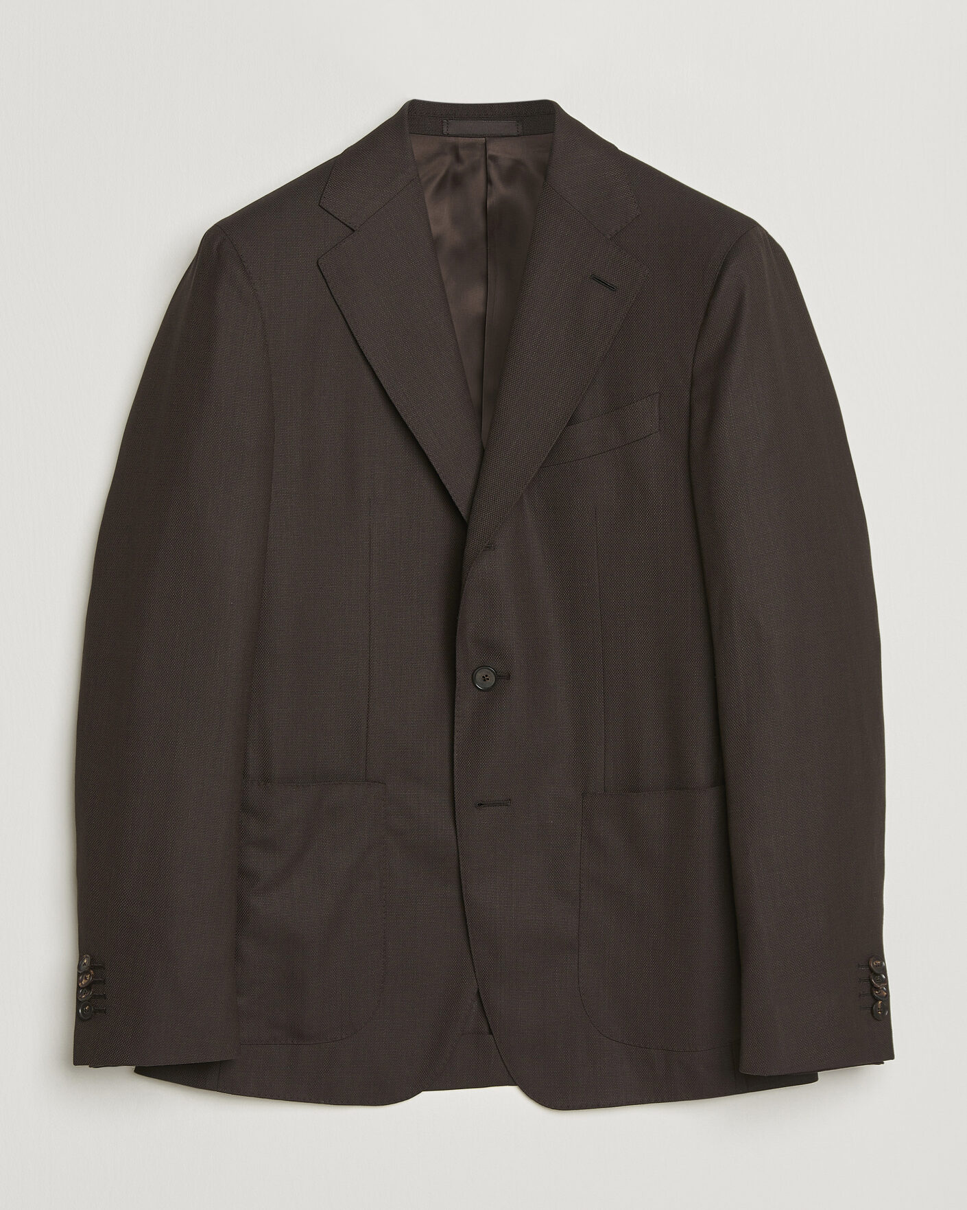 Herre | Blazere & jakker | Caruso | Aida Wool Hopsack Blazer Dark Brown