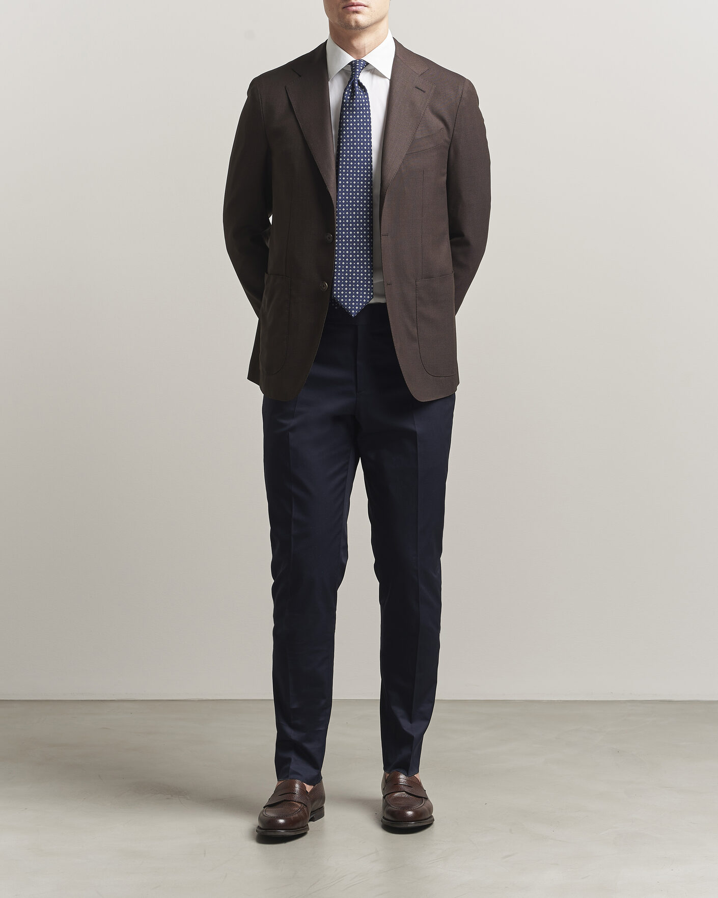 Herre | Blazere & jakker | Caruso | Aida Wool Hopsack Blazer Dark Brown