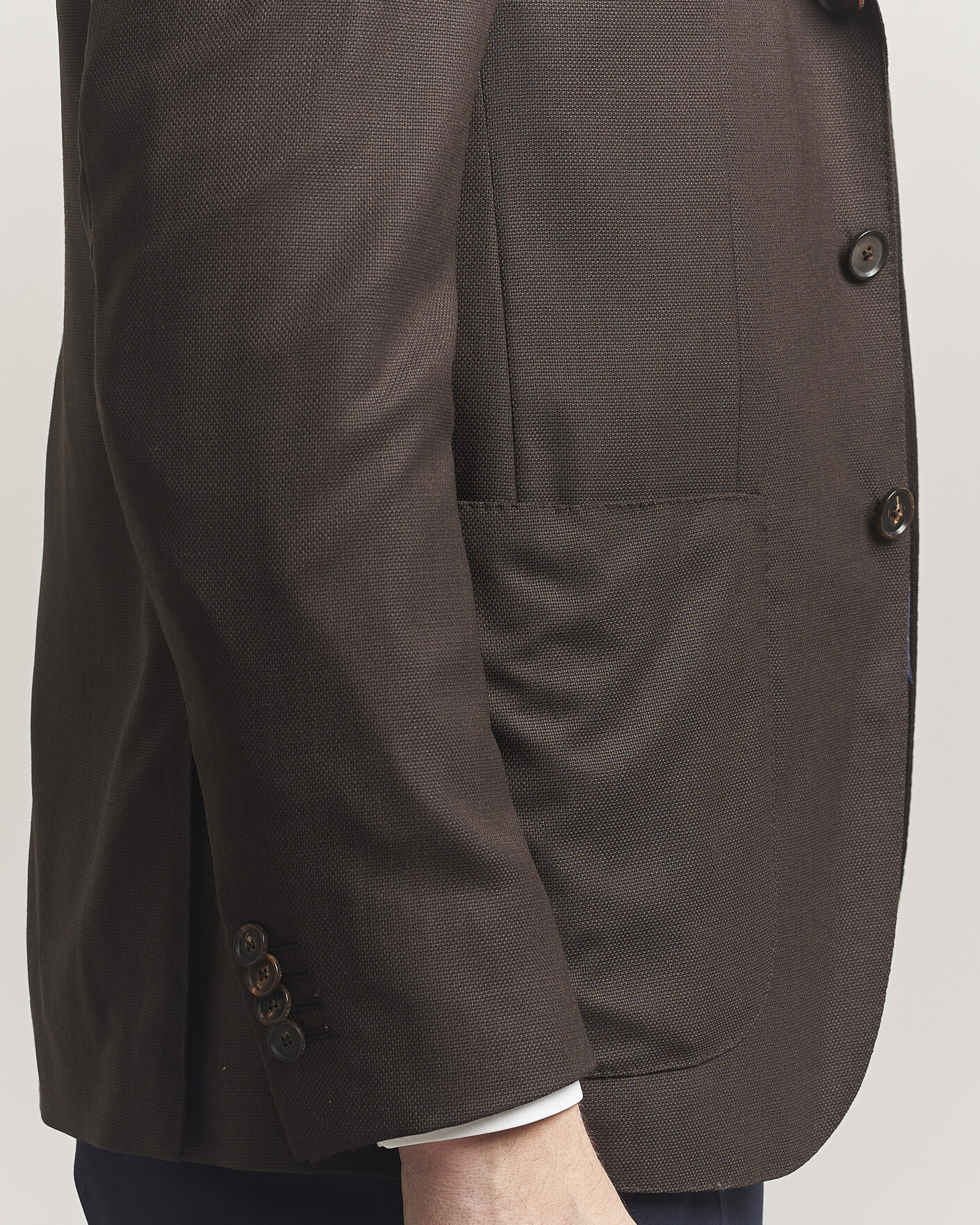 Herre | Blazere & jakker | Caruso | Aida Wool Hopsack Blazer Dark Brown