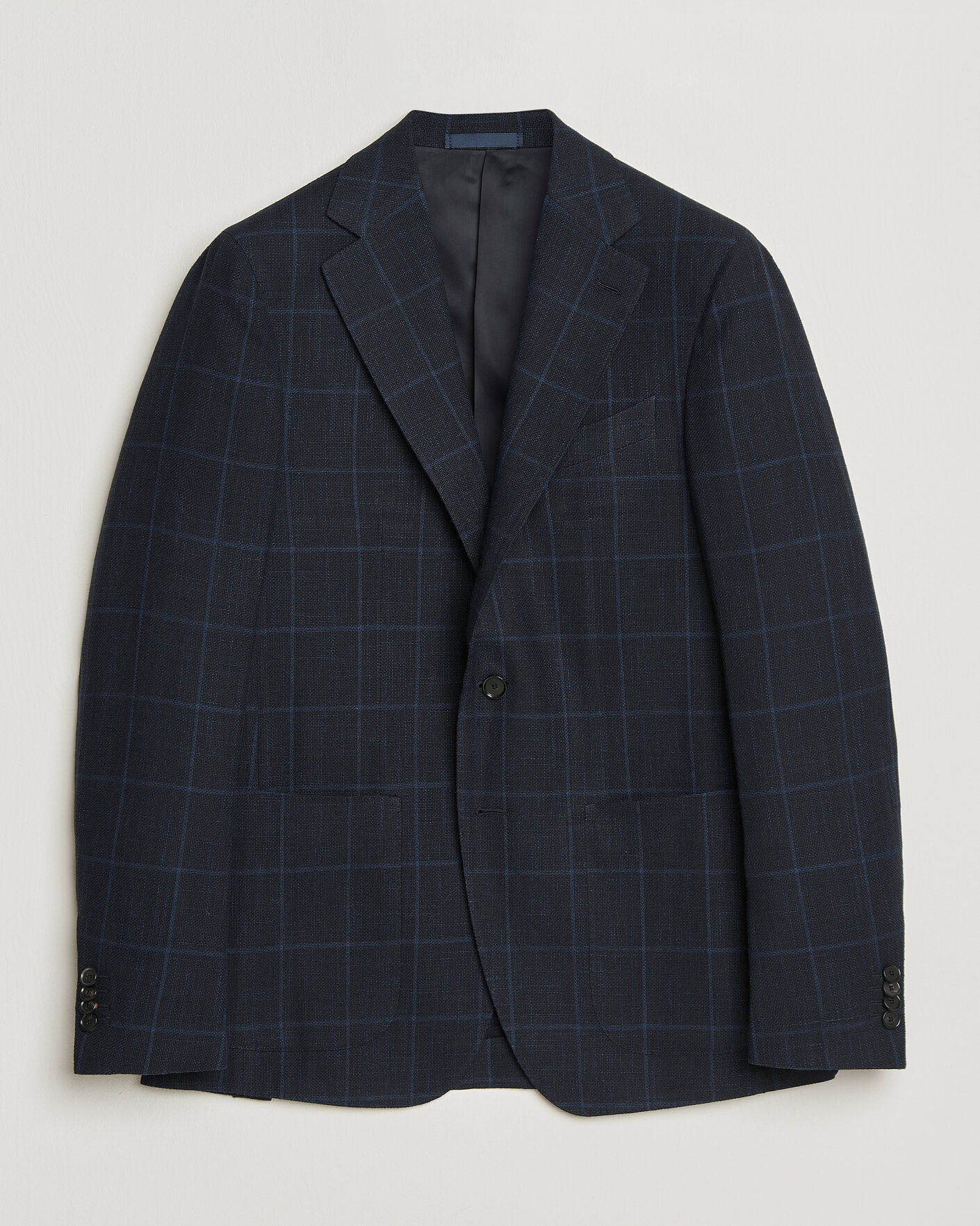 Herre | Blazere & jakker | Caruso | Aida Wool Hopsack Blazer Navy Check