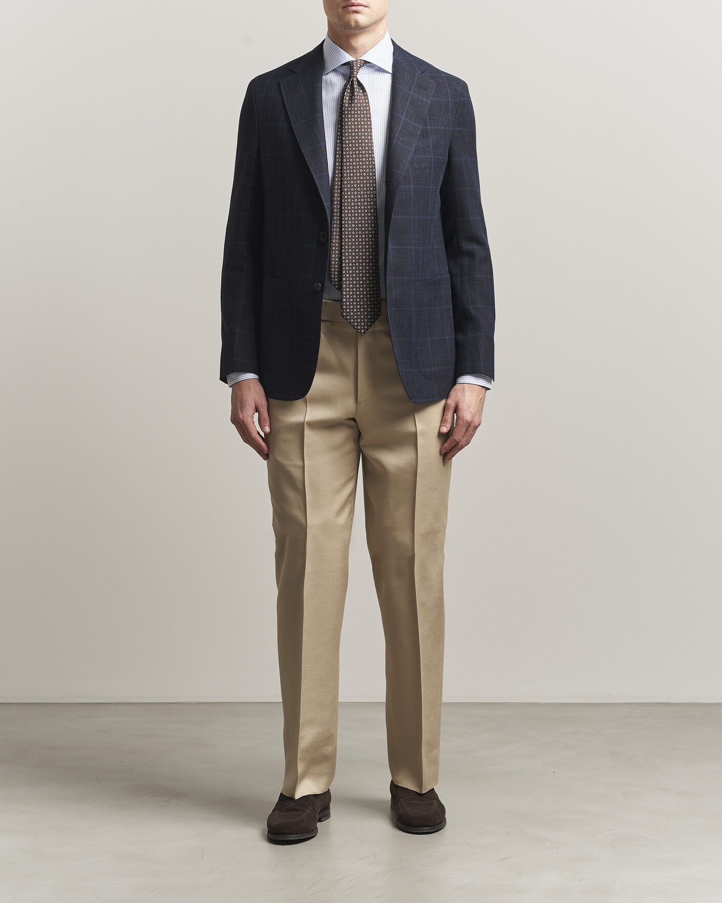 Herre | Blazere & jakker | Caruso | Aida Wool Hopsack Blazer Navy Check