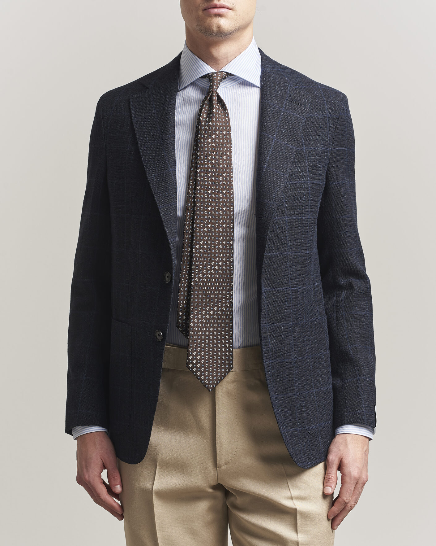 Herre | Blazere & jakker | Caruso | Aida Wool Hopsack Blazer Navy Check