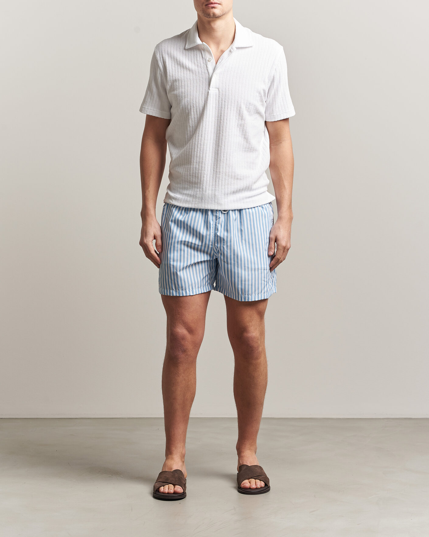 Herre | Badebukser | Fedeli | Madeira Swim Trunk Wide Blue Stripes