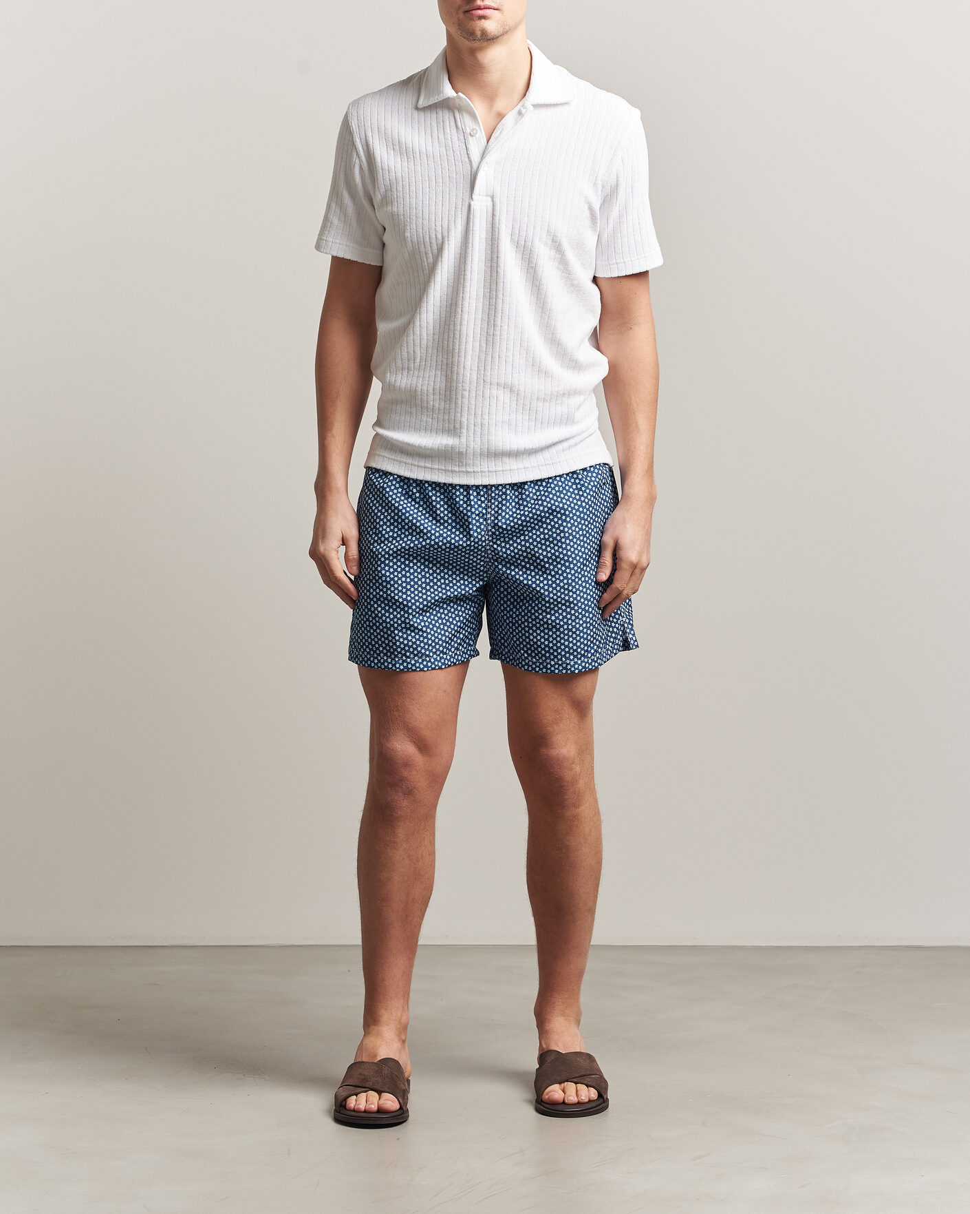 Herre | Badebukser | Fedeli | Madeira Swim Trunk Blue Flowers