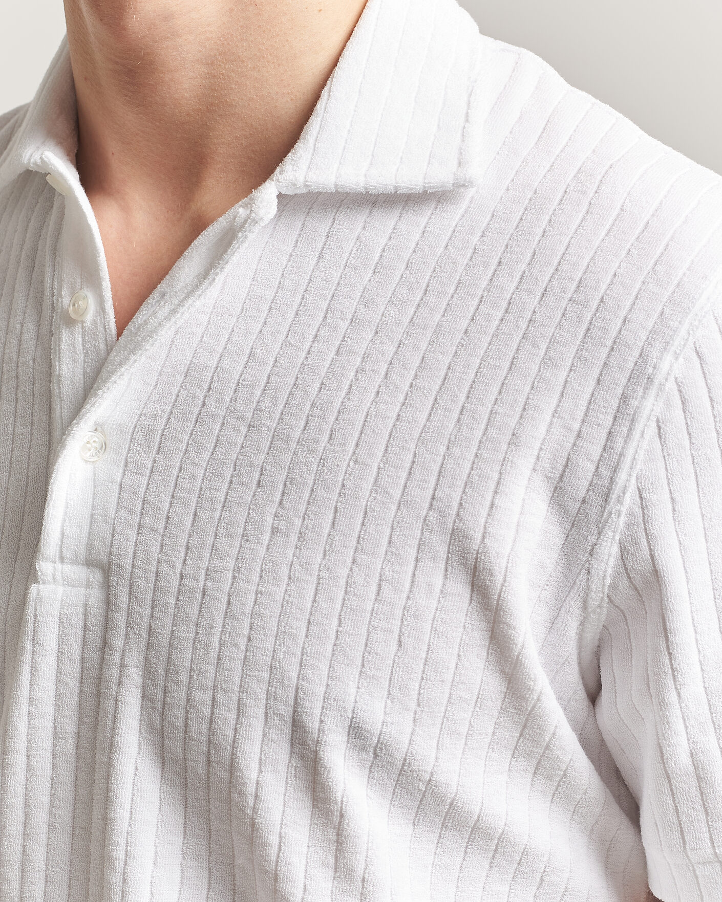 Herre | Polotrøjer | Fedeli | Rib Terry Polo White