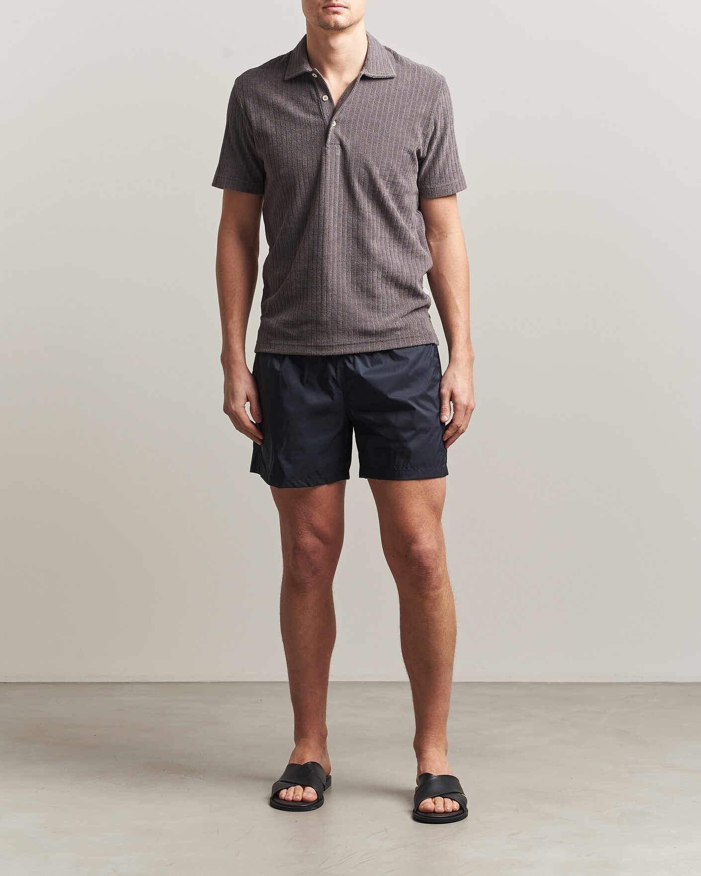 Herre | Polotrøjer | Fedeli | Rib Terry Polo Taupe