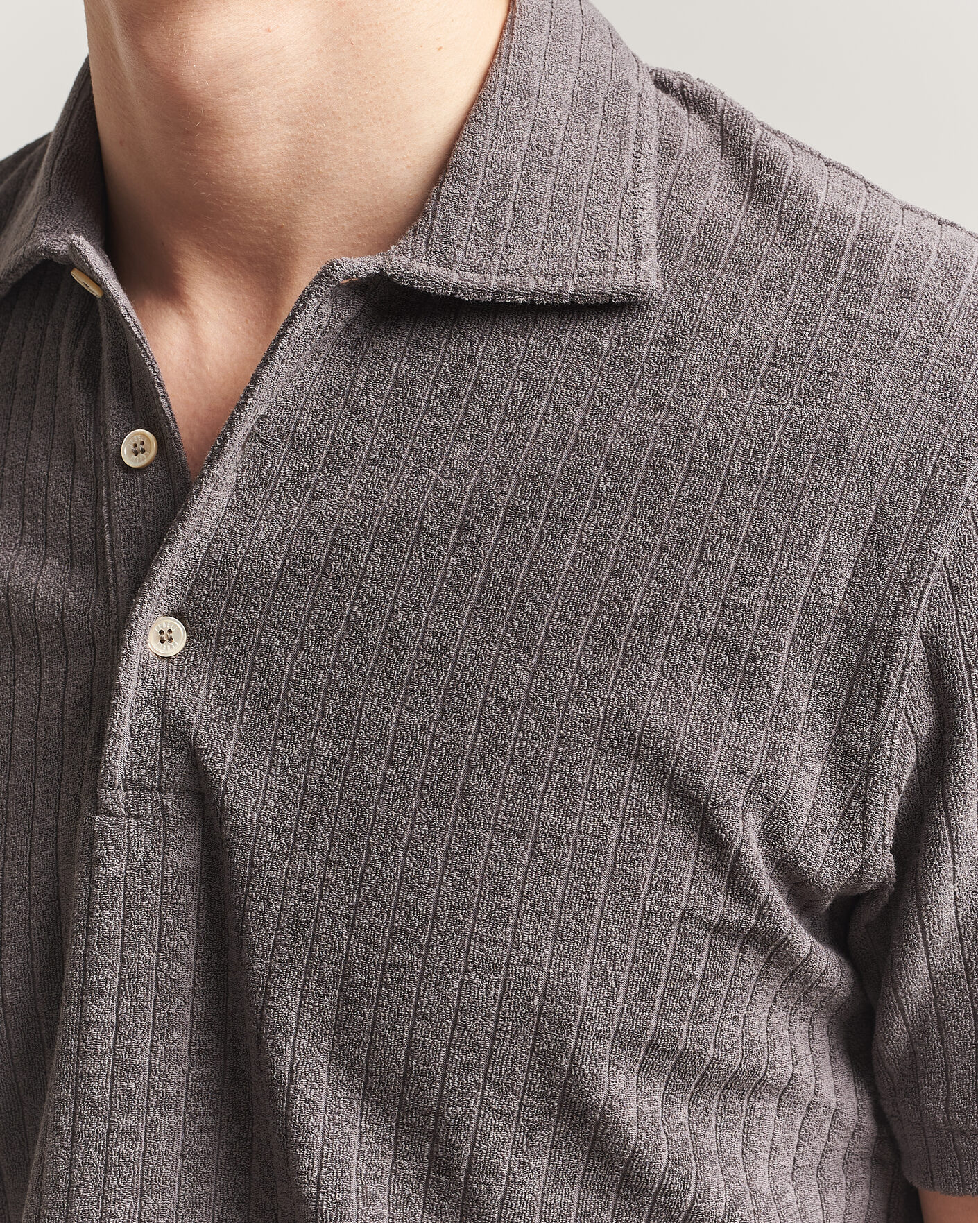 Herre | Polotrøjer | Fedeli | Rib Terry Polo Taupe