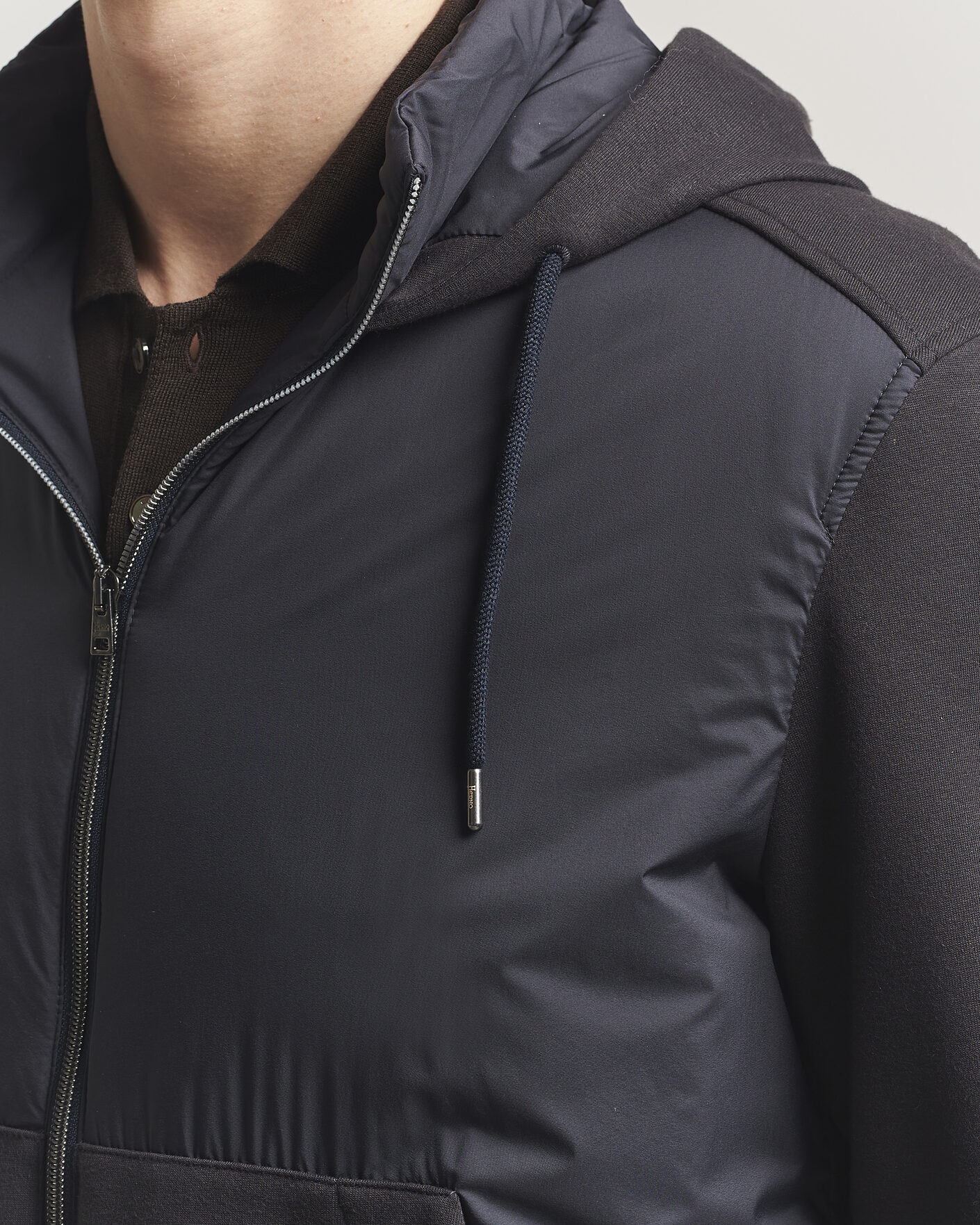 Herre | Jakker | Herno | Hooded Hybrid Jacket Navy
