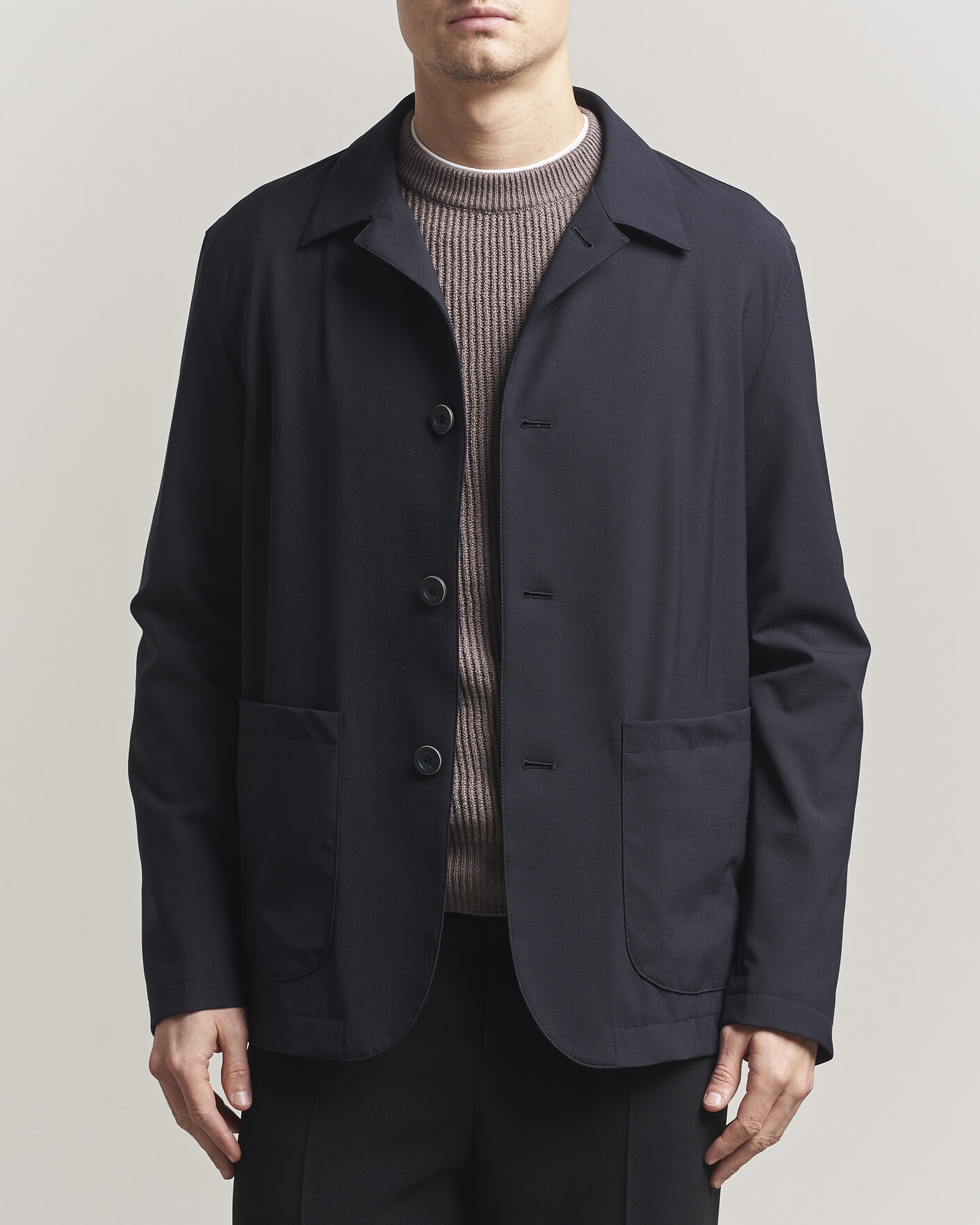 Herre | Jakker | Herno | Travel Wool Chore Jacket Navy