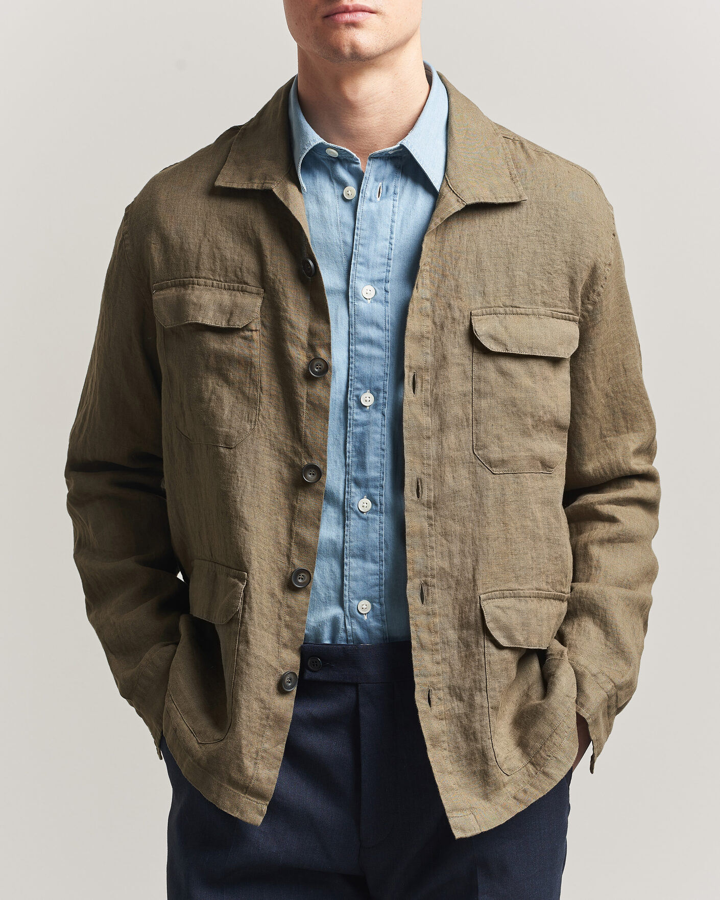 Herre | Jakker | Herno | Linen Safari Jacket Military