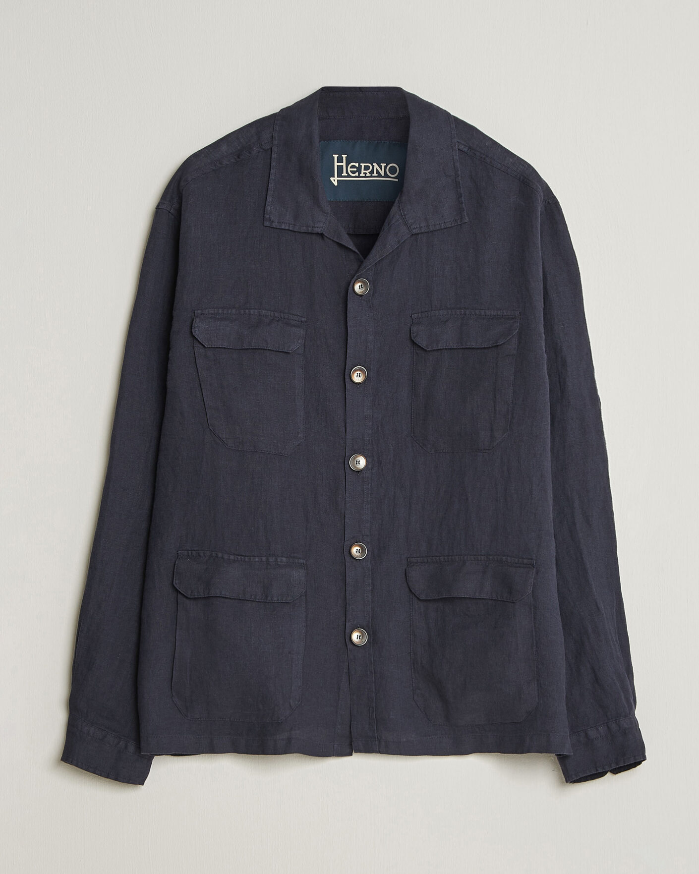 Herre | Jakker | Herno | Linen Safari Jacket Navy