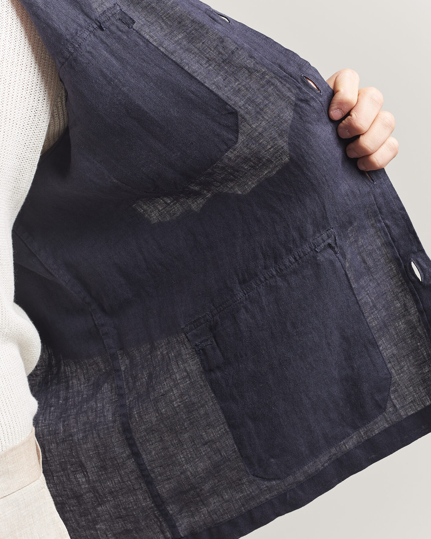 Herre | Jakker | Herno | Linen Safari Jacket Navy