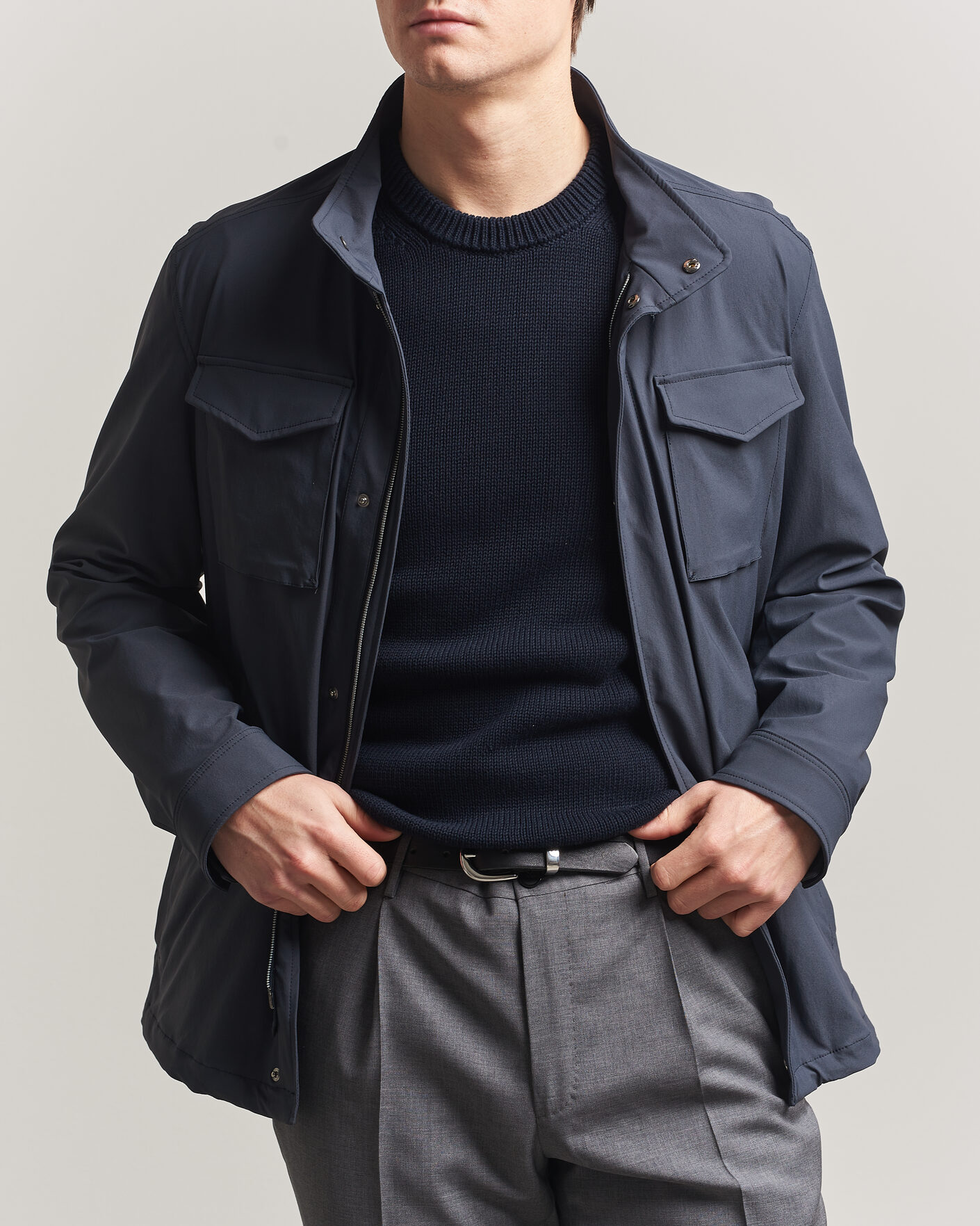Herre | Jakker | Herno | Soft Nylon Field Jacket Navy