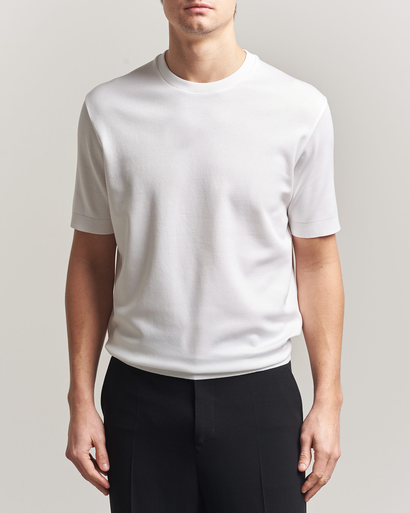 Herre | T-Shirts | Herno | Micro Piquet T-Shirt White