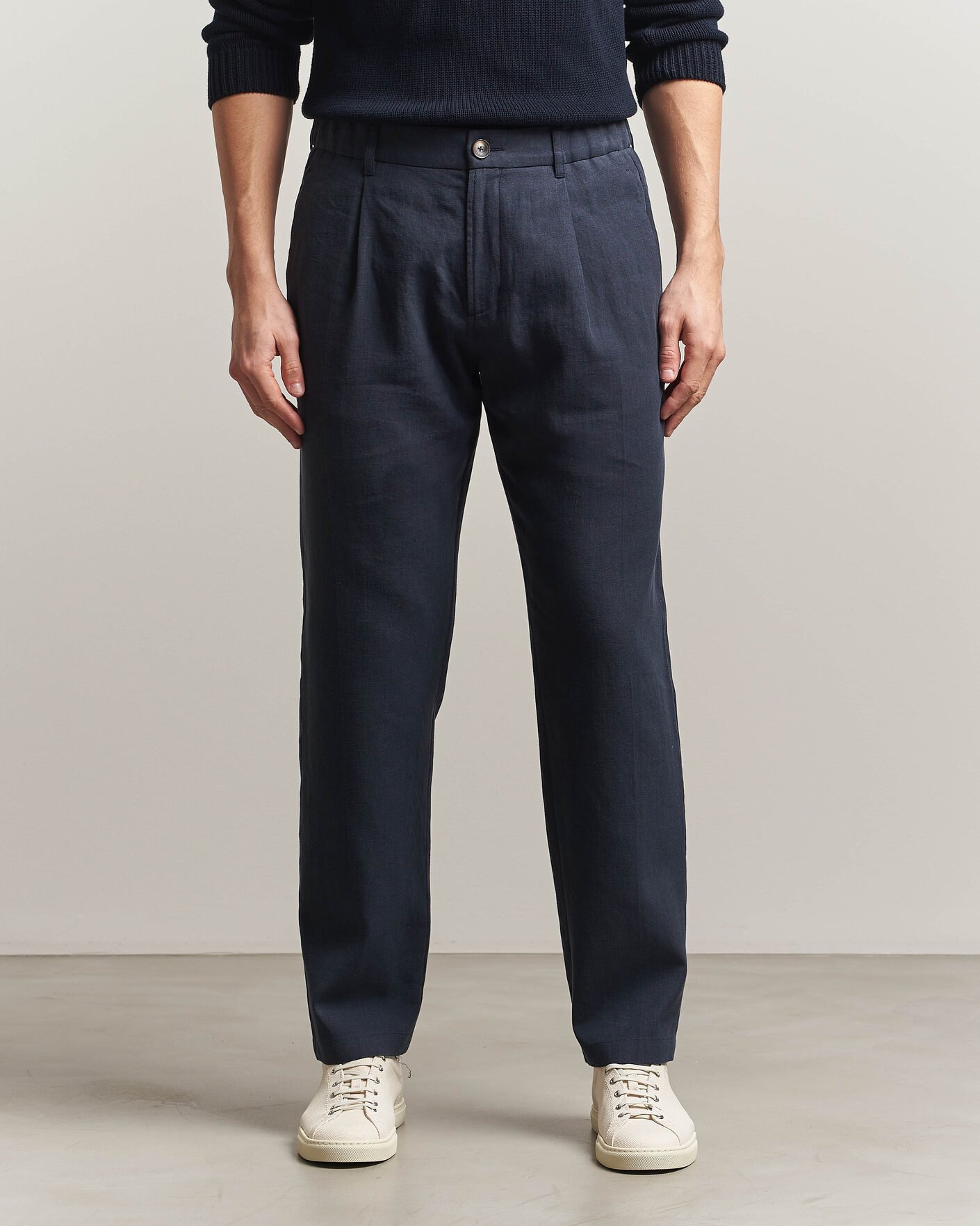Herre | Bukser | Herno | Cotton/Linen Drawstring Pants Navy